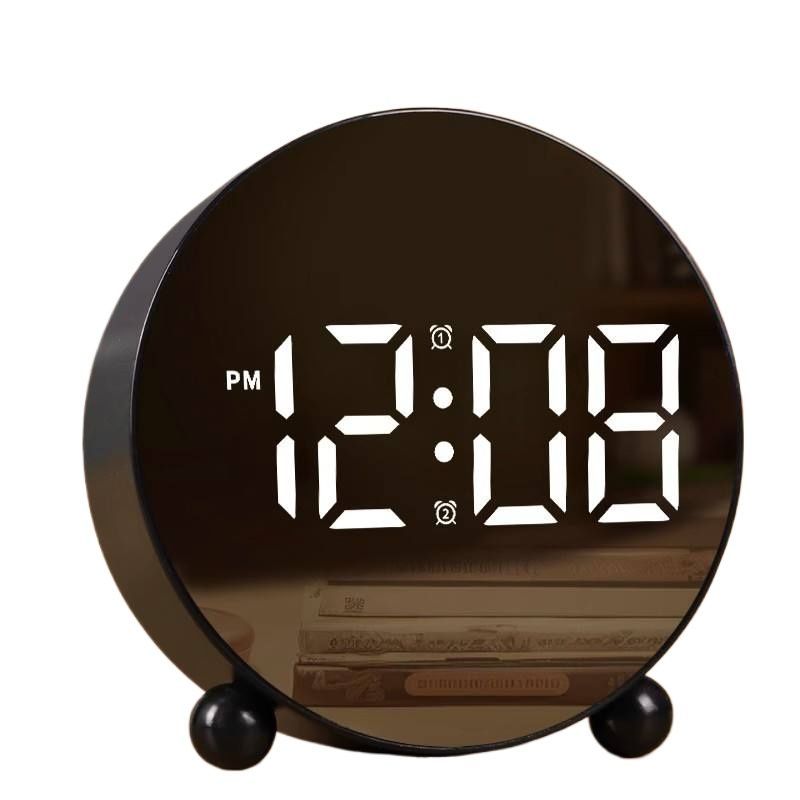 Digital Alarm Clock Round LED Display Alarm Clock Small Digital Clock