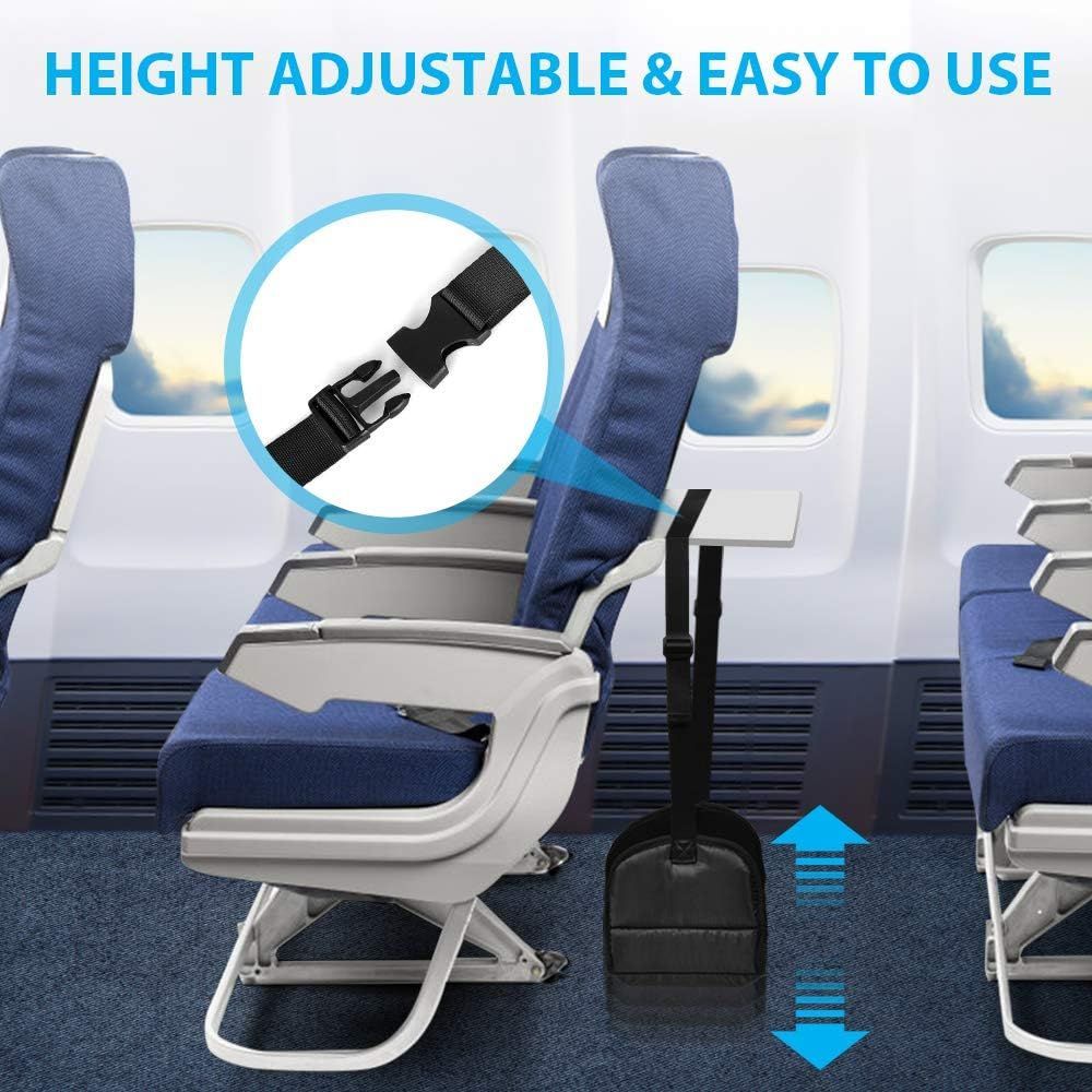 Airplane Footrest Portable Travel Foot Hammock Adjustable Height Plane Leg Rest