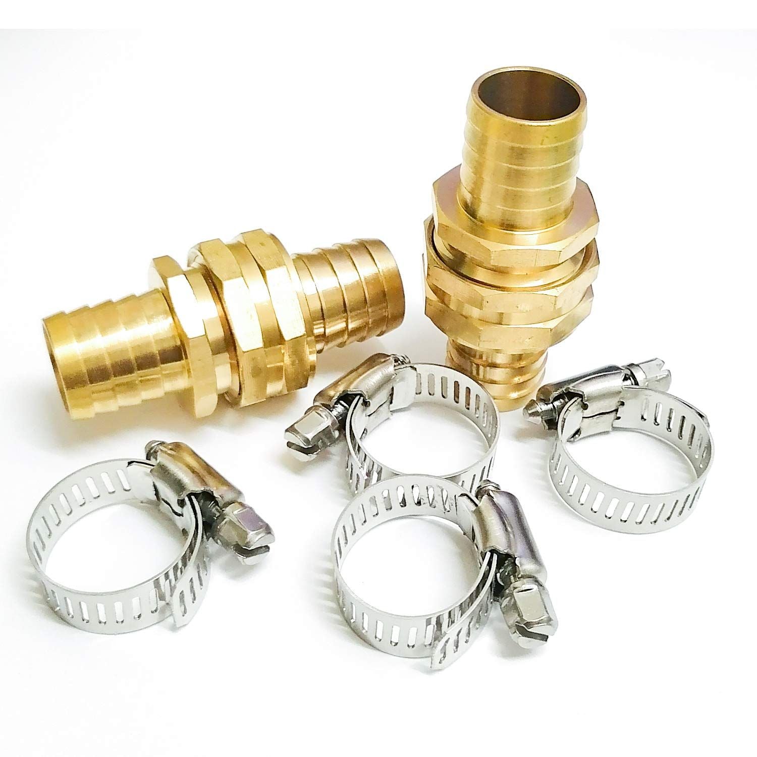 3 Pack Hose Repair Joint Kit 3/4" Two-way Water Pipe Connector Hose Fitting With Brass Clamp