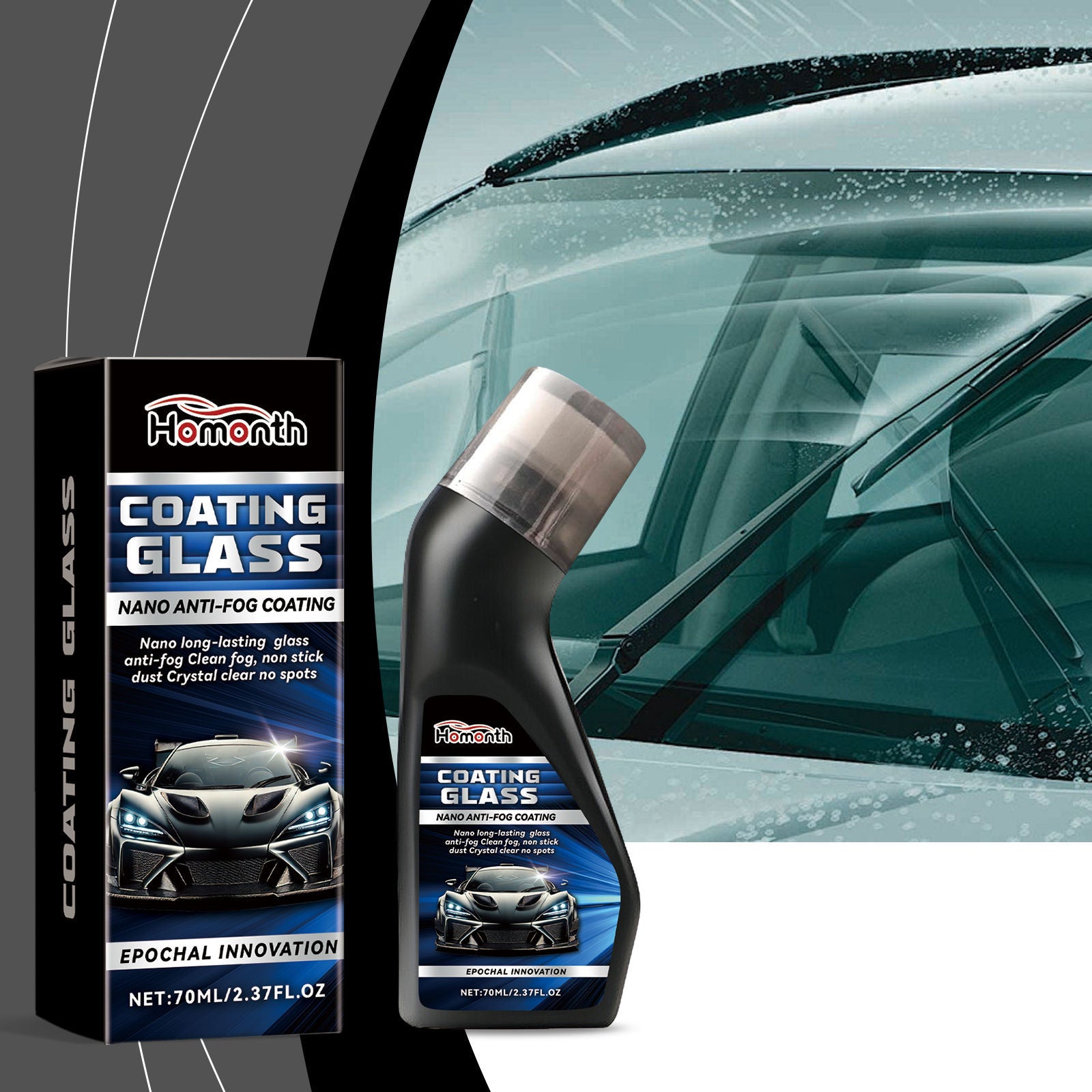 Car Cleaning Windshield Coating, Rainproof, Anti-Fog, Long-Lasting Glass Protection ,70ml