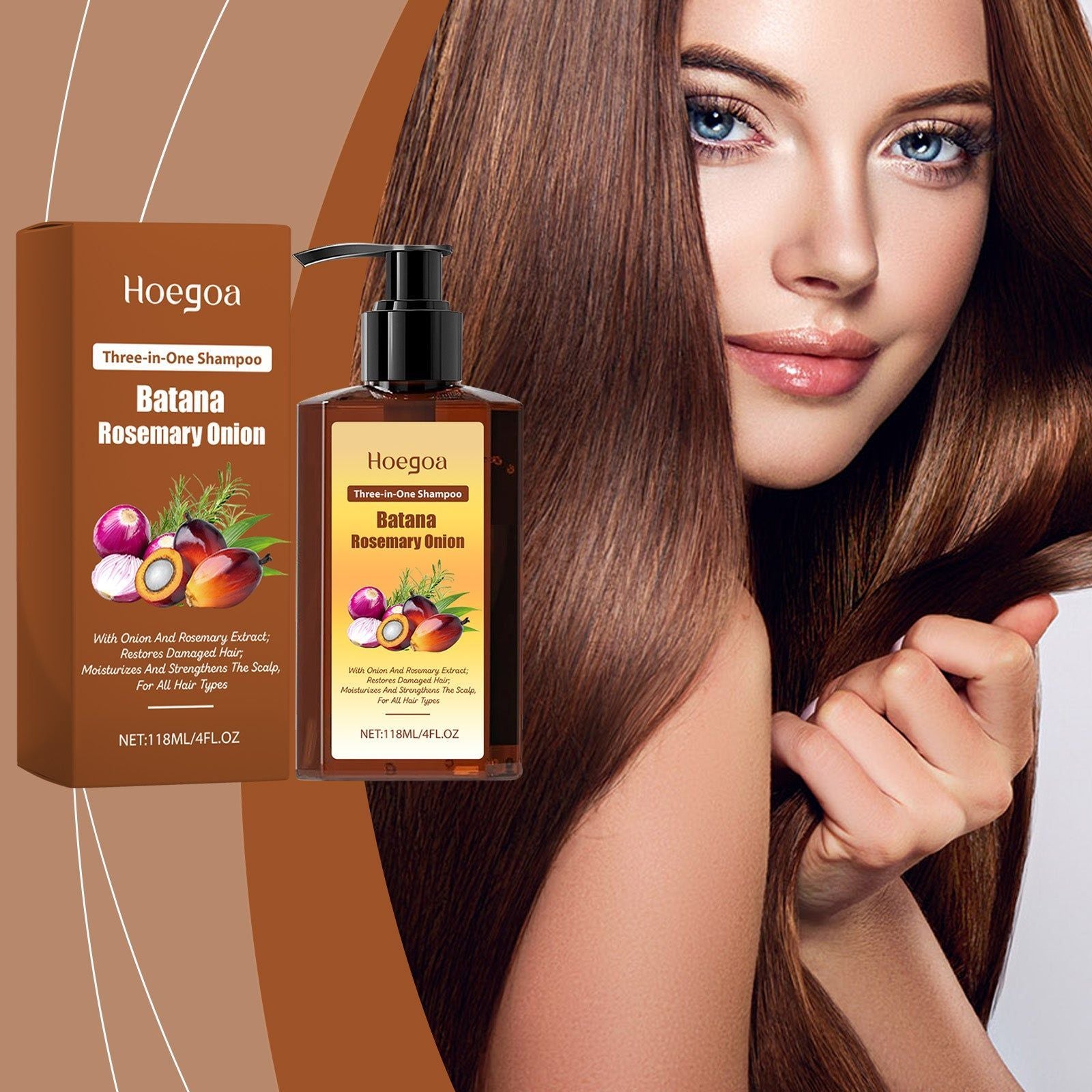 3-in-1 Nourishing Hair Shampoo, Hair Care, Anti-Hair Loss, Scalp & Moisturizing ,118ml