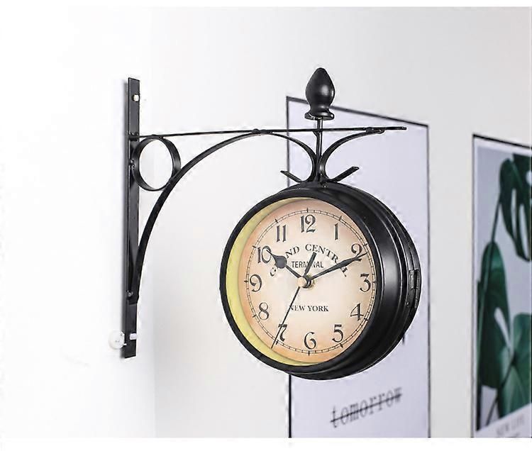 Double-sided Wall Clock - Station Clock Garden Clock zxin