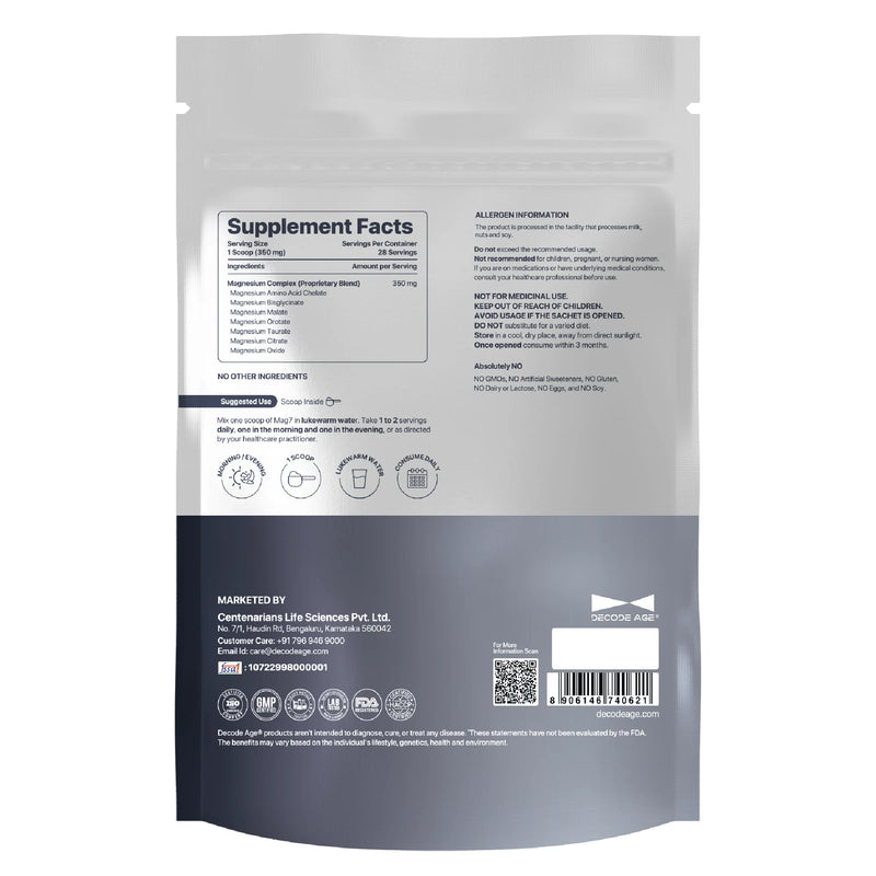DECODE Mag7 Powder | Seven Magnesium Complex Powder| 10g, 28 servings