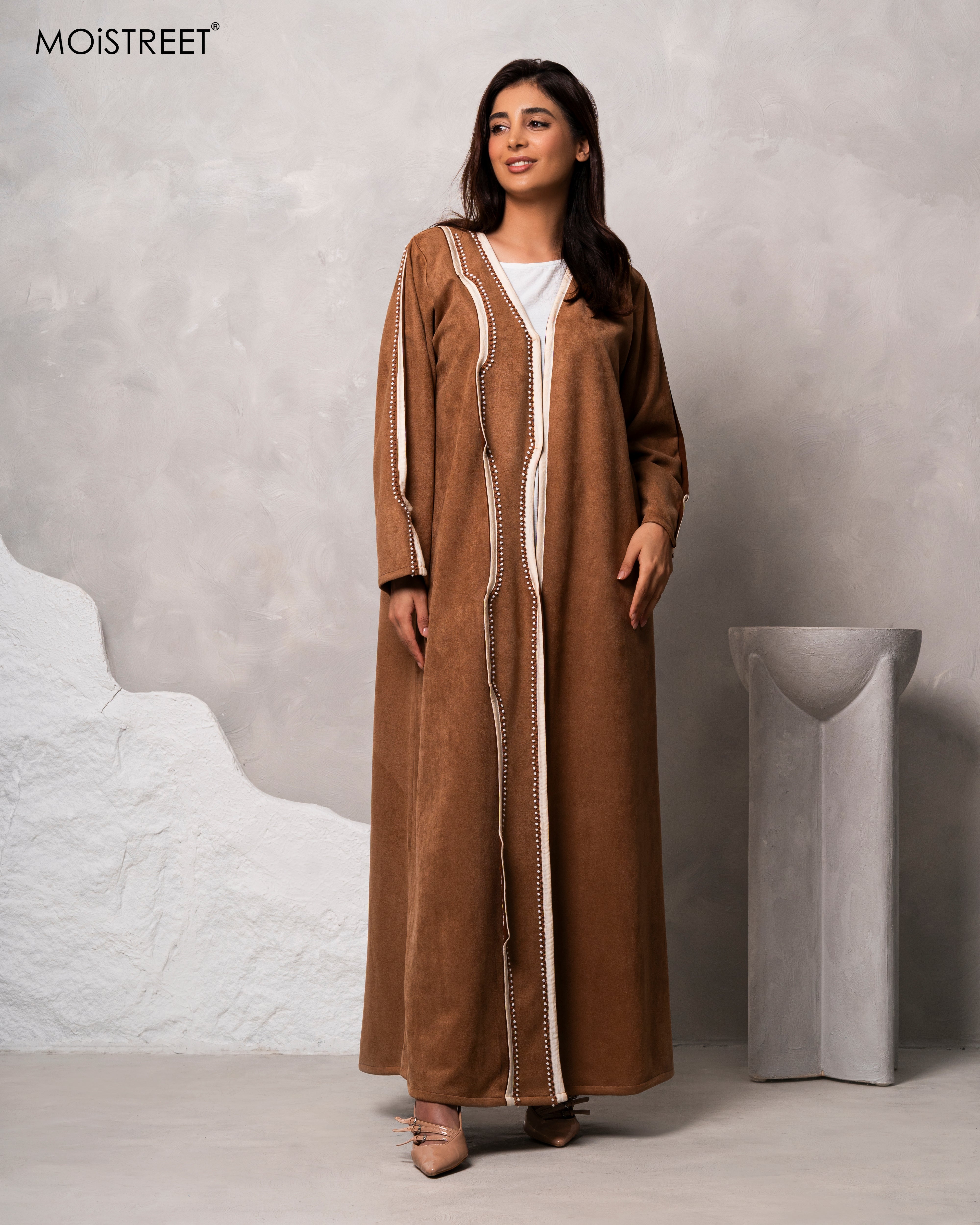 MOiSTREET Handmade Suede Shamua Abaya