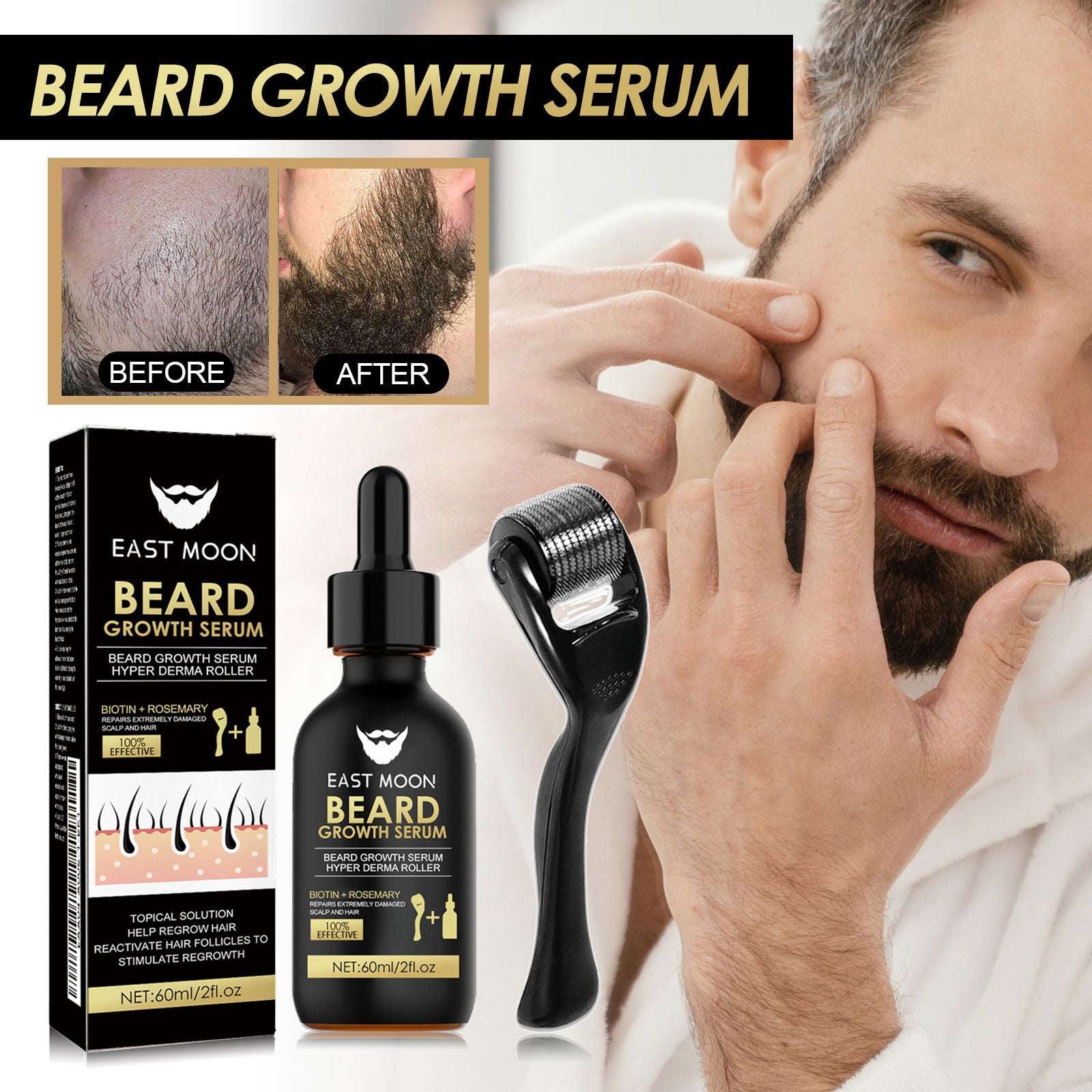 60ml Mens Beard Serum with Growth and Conditioning