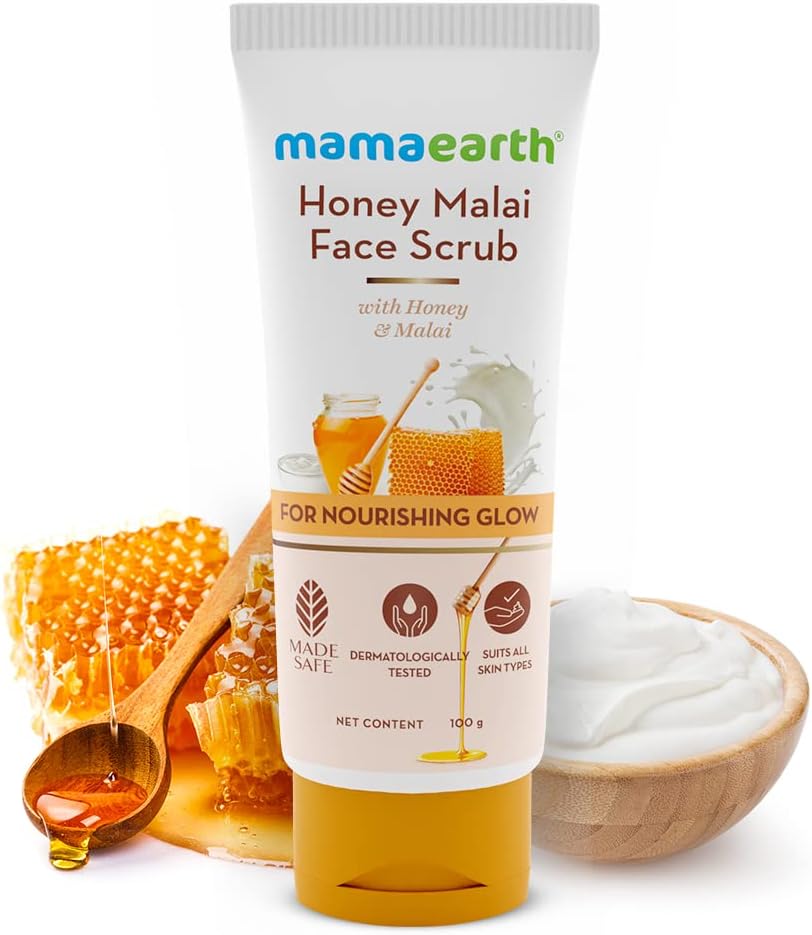 مقشر الوجه Mamaearth Honey Malai بالعسل والمالاي 100 جم