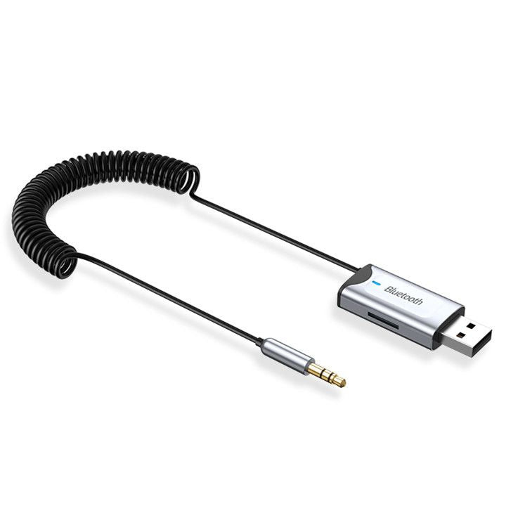 Bluetooth Aux Adapter USB To 3.5mm Jack Car Wireless Audio Receiver With Mic