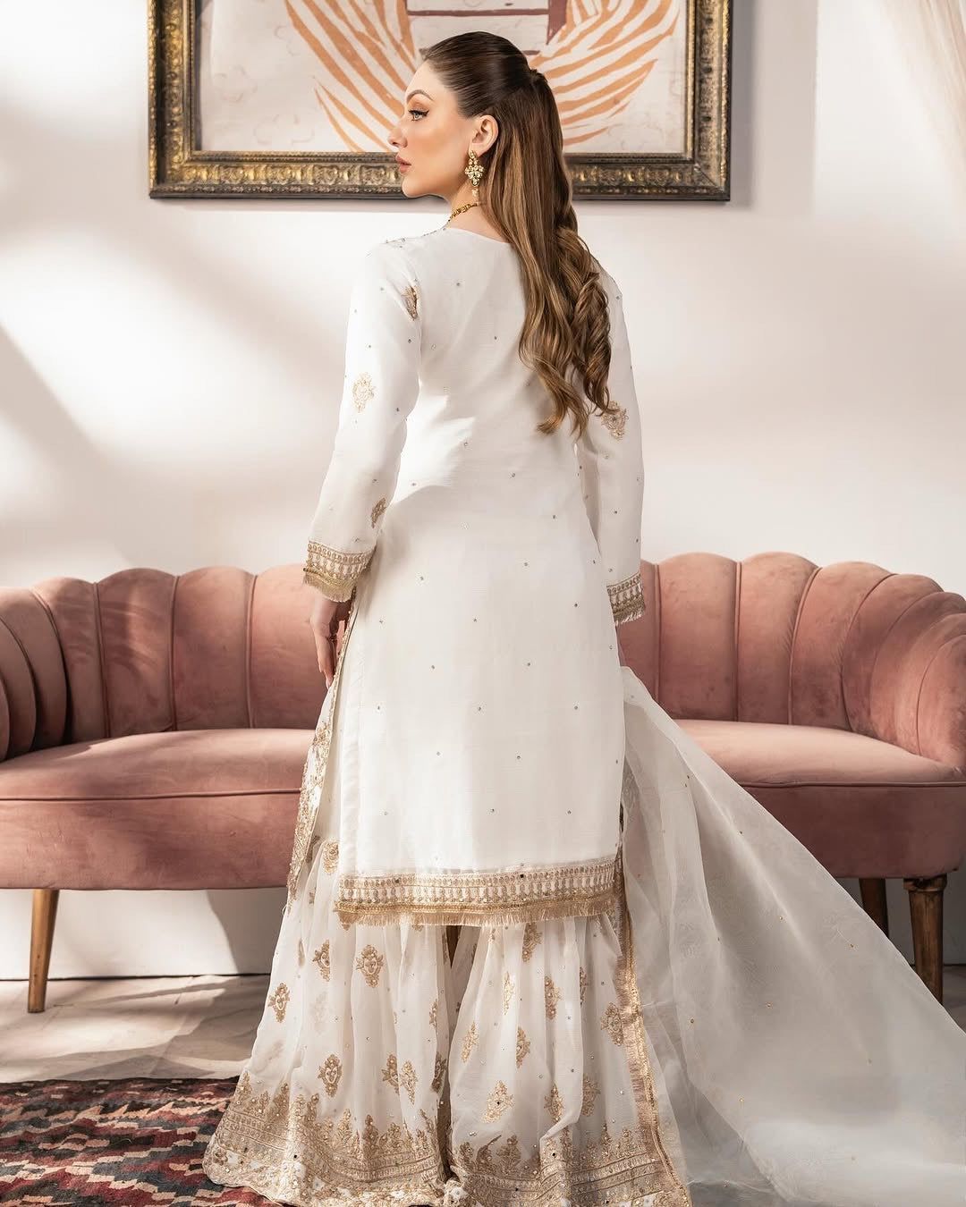 Fab Zone Beautiful Top-Bottom And Dupatta With Heavy Embroidery Sequence Work