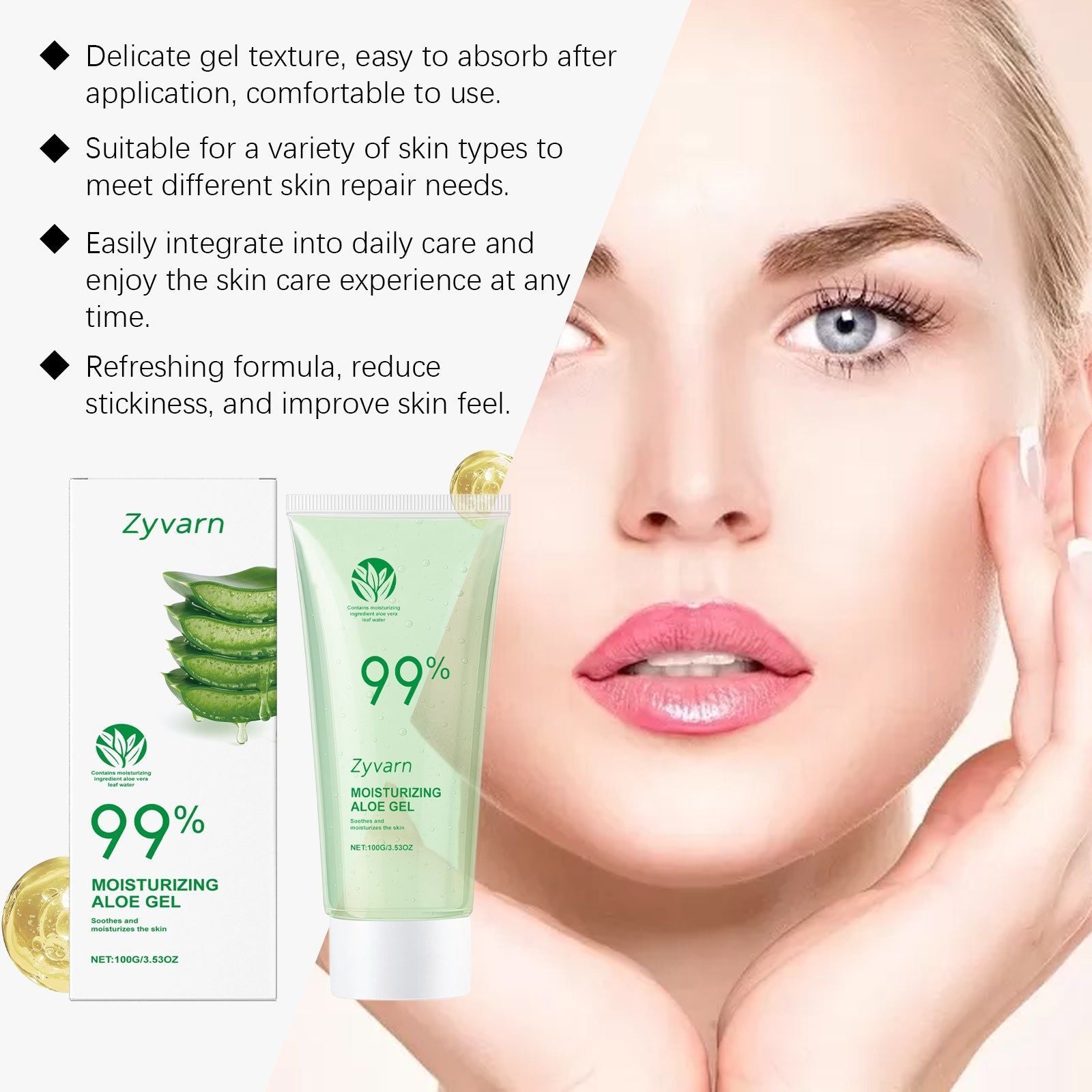 Aloe Vera Gel for Face and Body, Hydrating, Soothing, Natural Skin Repair, Moisturizer ,100g