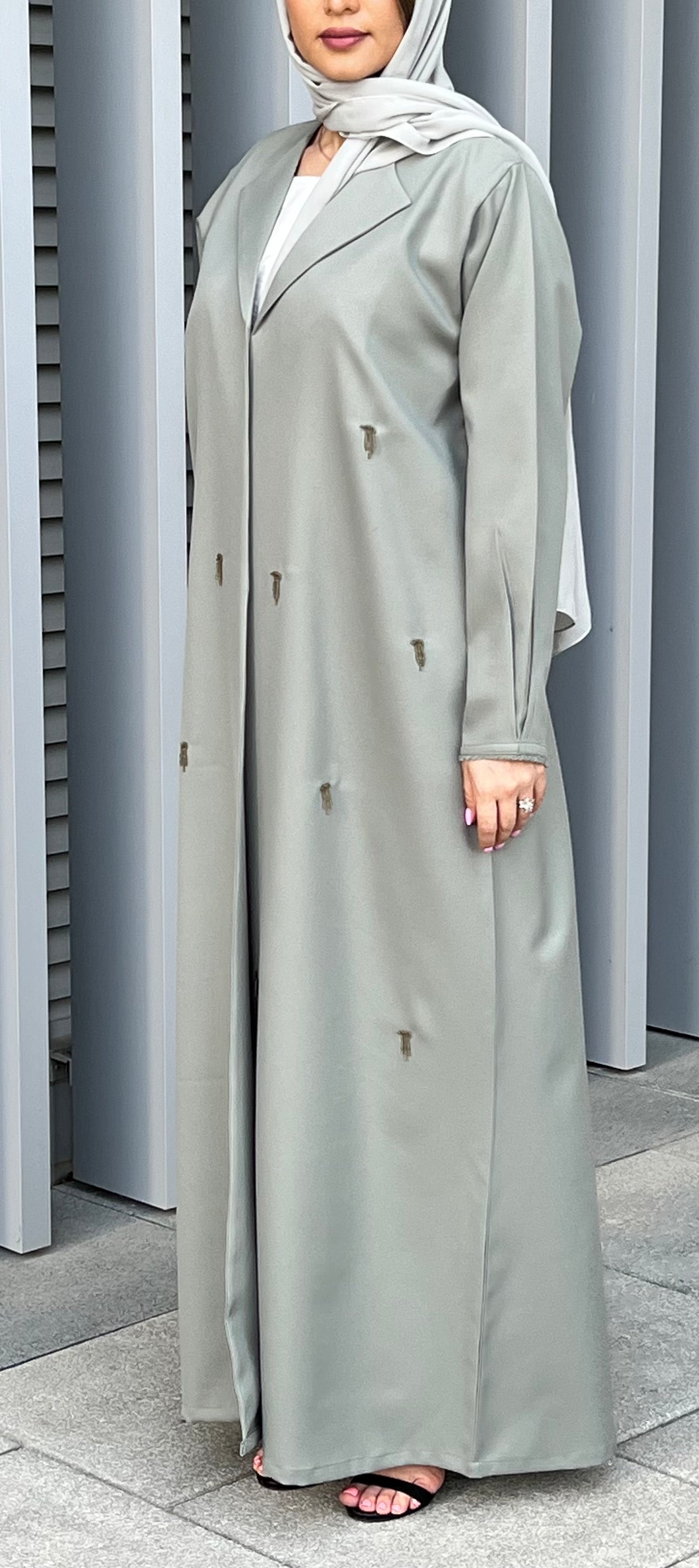MOiSTREET Polyester Grey Abaya