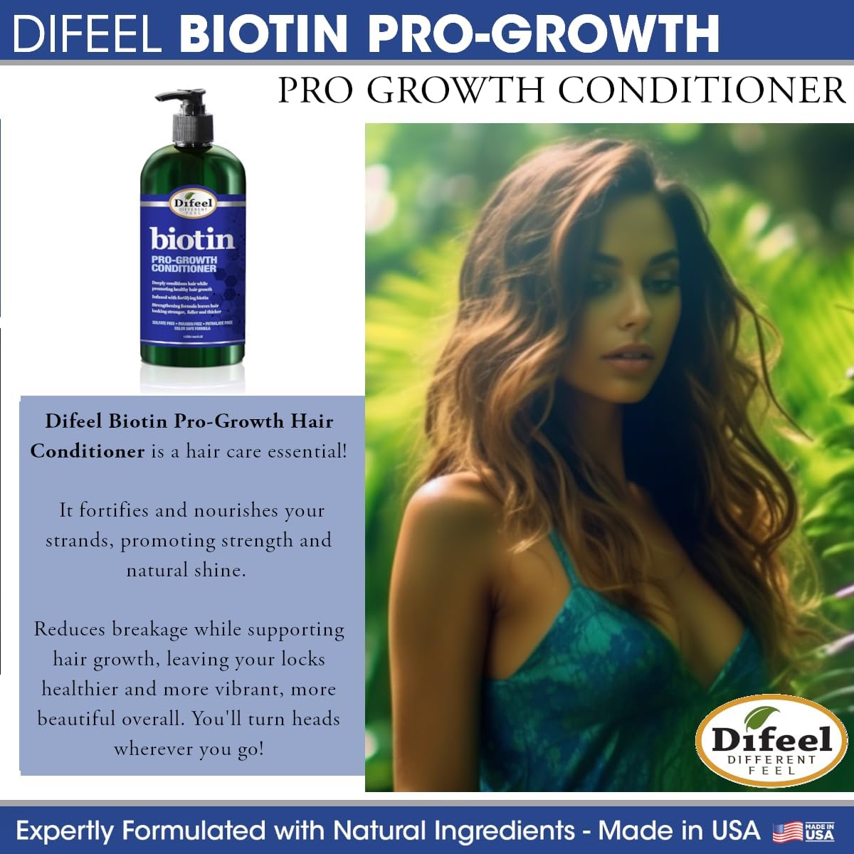 Difeel Biotin Pro-Growth Conditioner 354.9Ml
