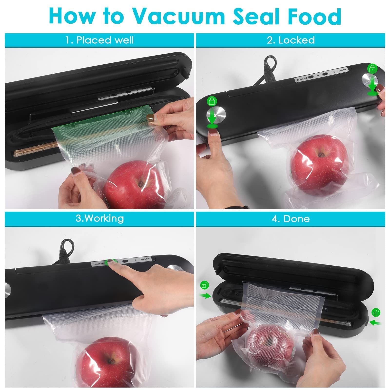 Automatic Food Vacuum Sealer Dry Wet Food Saver Preservation Packing Machine
