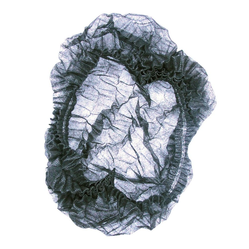 Novell Non Woven Round Black Hair Cap, 1x100pcs