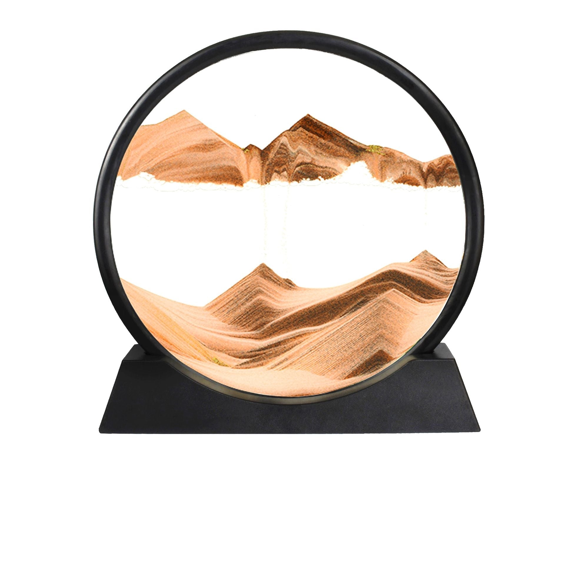 Moving Sand Art Picture Round Glass 3D Deep Sea Sandscape Flowing Sand Frame Home Decor