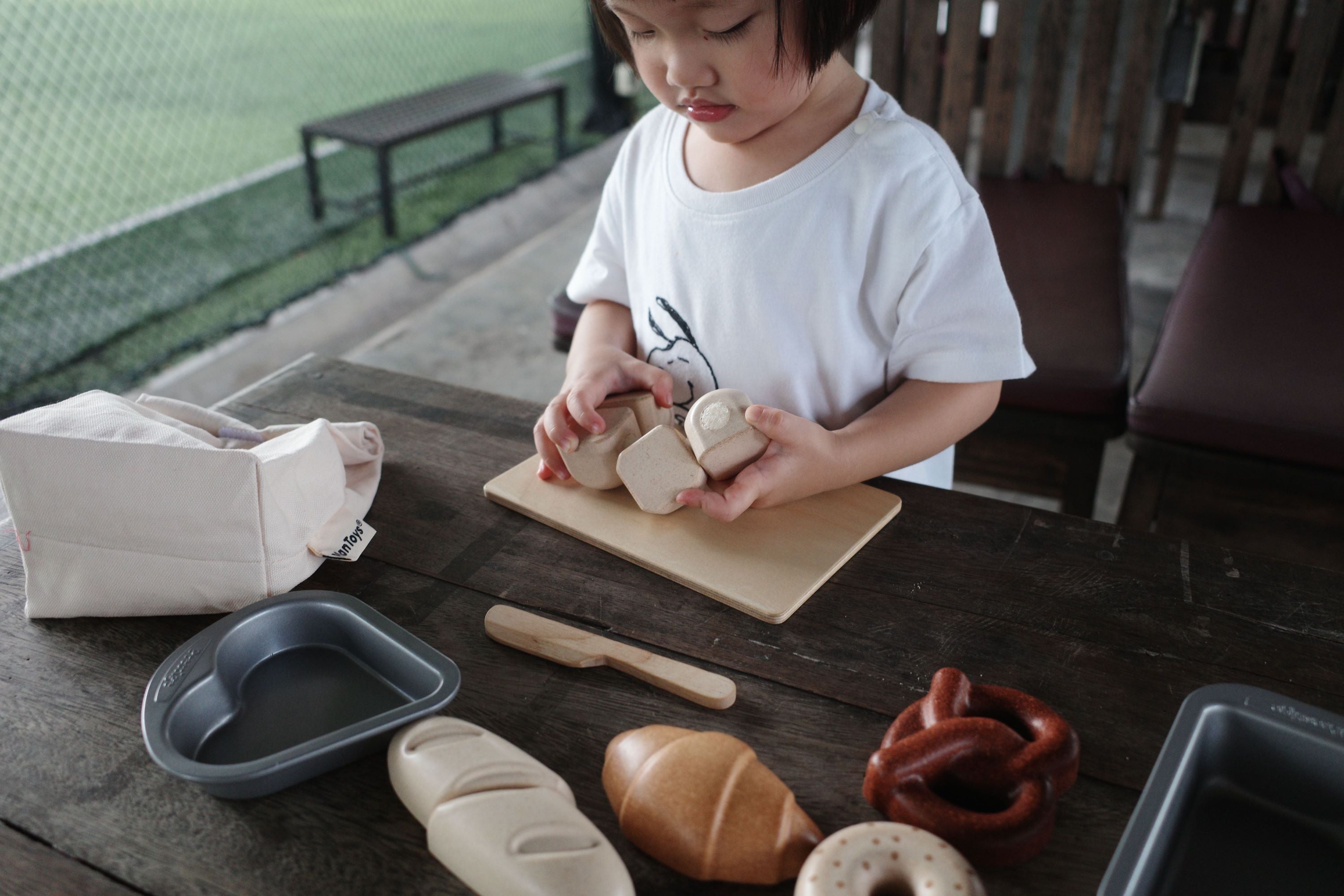 PlanToys Bread Set — Wooden Pretend Play Food Set