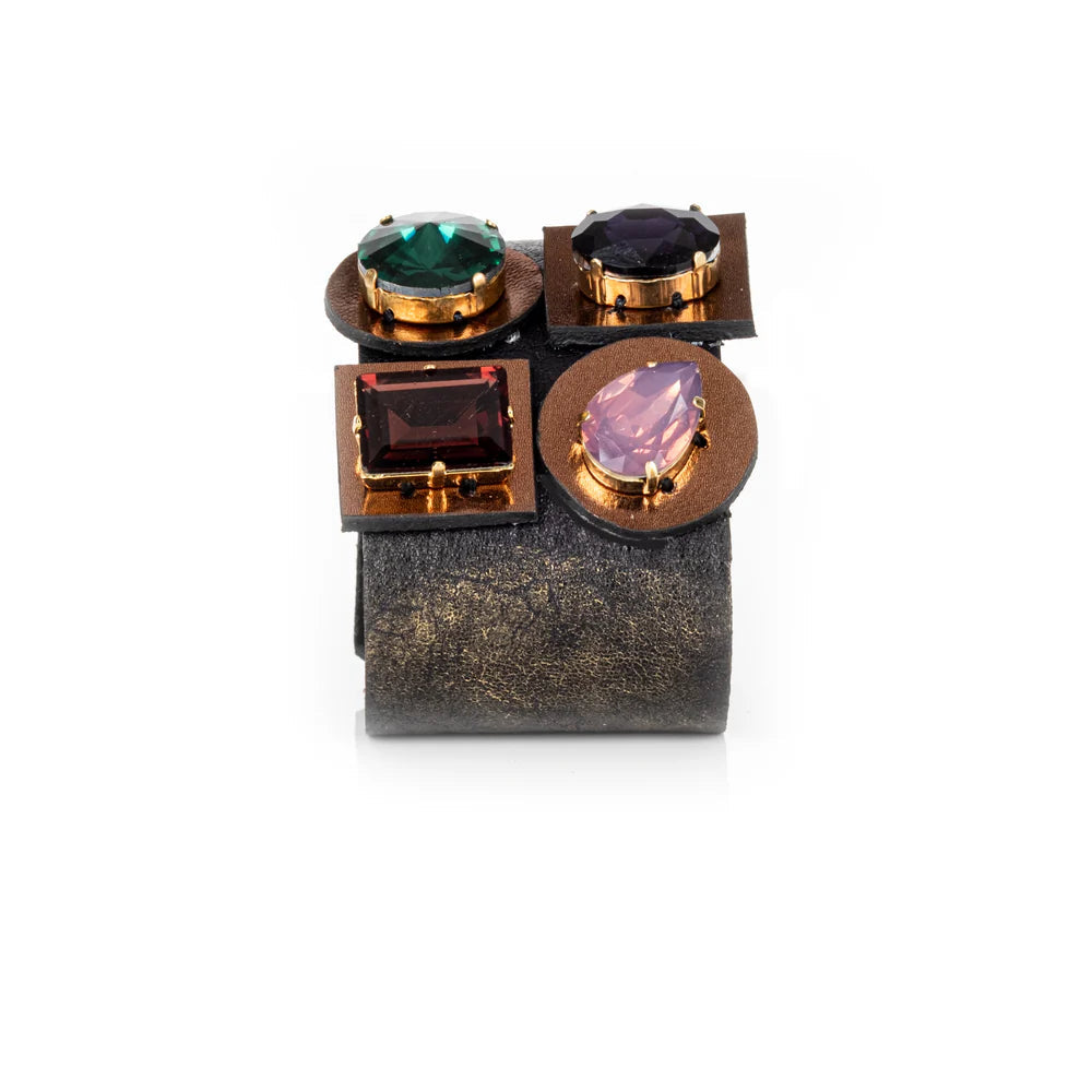 The Dark Prism Mosaic Leather Cuff Statement