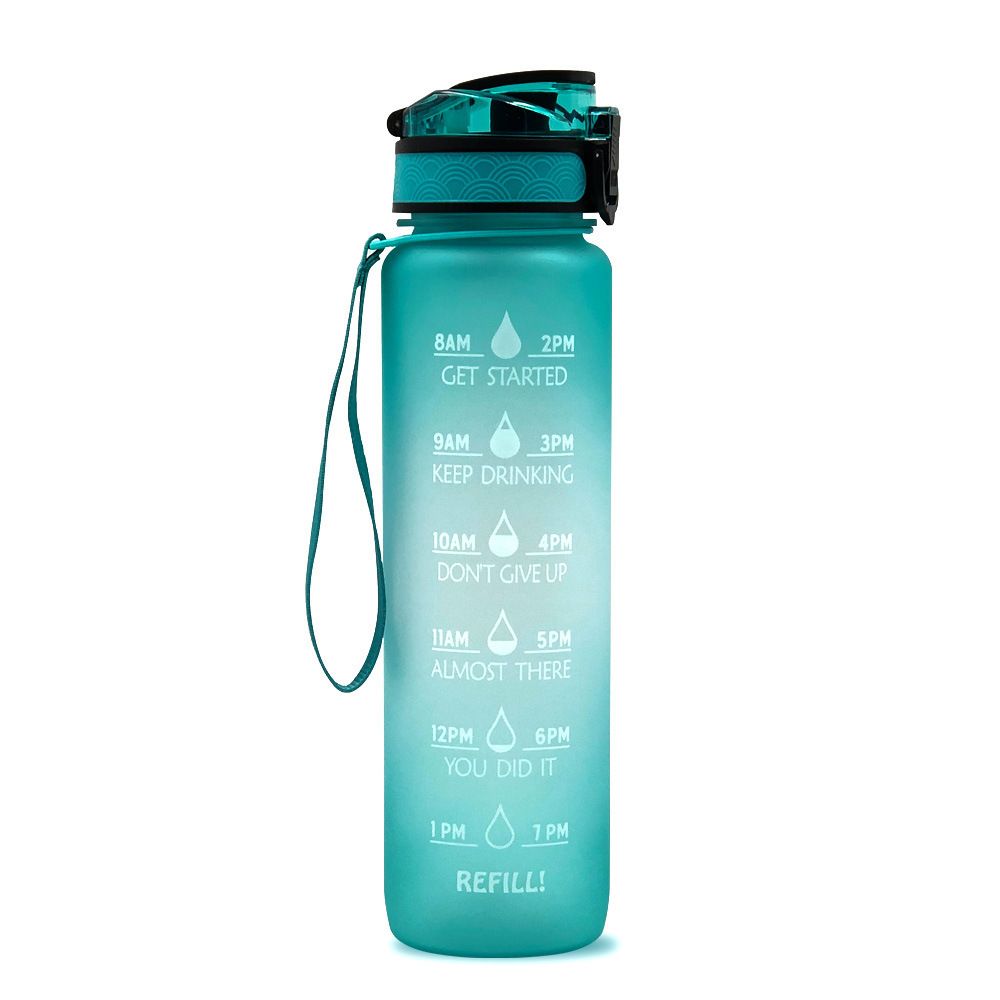 Sports Water Bottle With Time Marker BPA Free Water Jug 1000ml