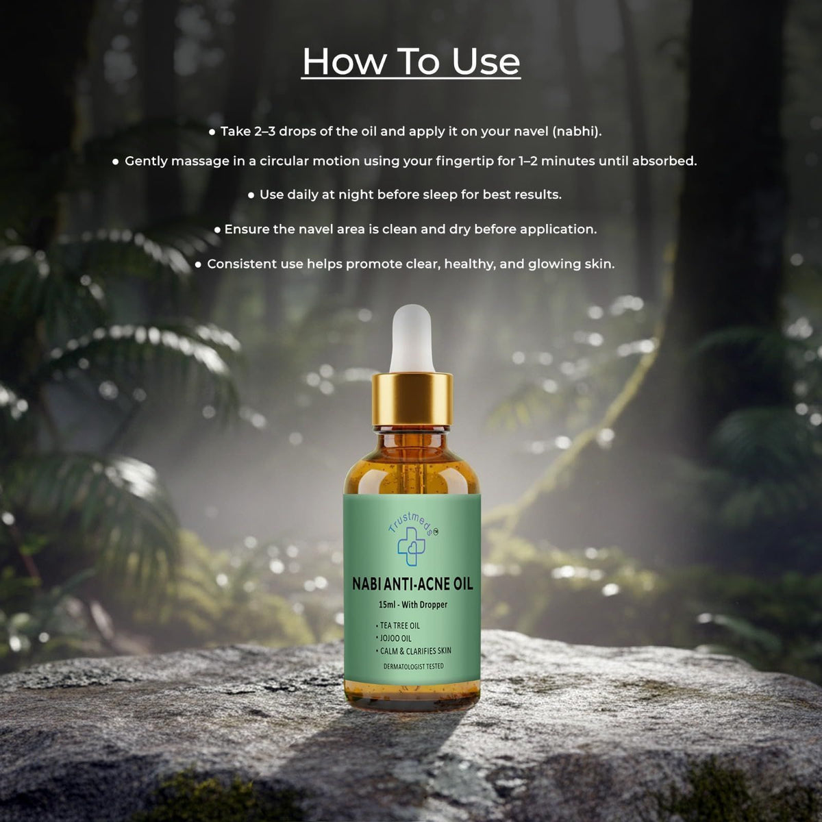 Trustmeds Anti Acne Nabhi Oil for Pimples & Glowing Skin