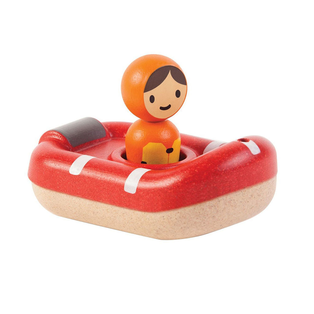 قارب خفر السواحل من PlanToys — قارب لعبة خشبي