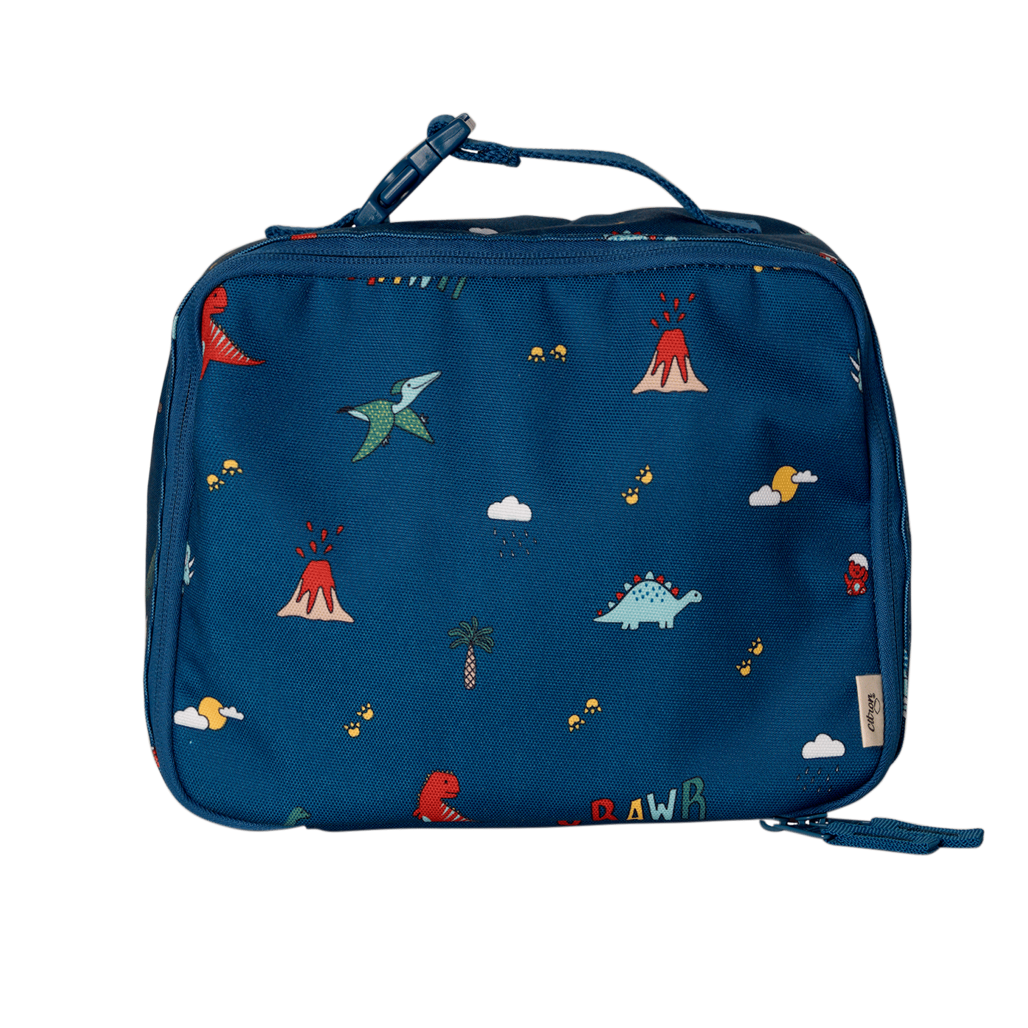 Citron Insulated Square Lunch Bag - Blue Dino