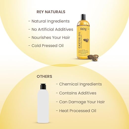 Rey Naturals Premium Cold Pressed Castor Oil 200 ml