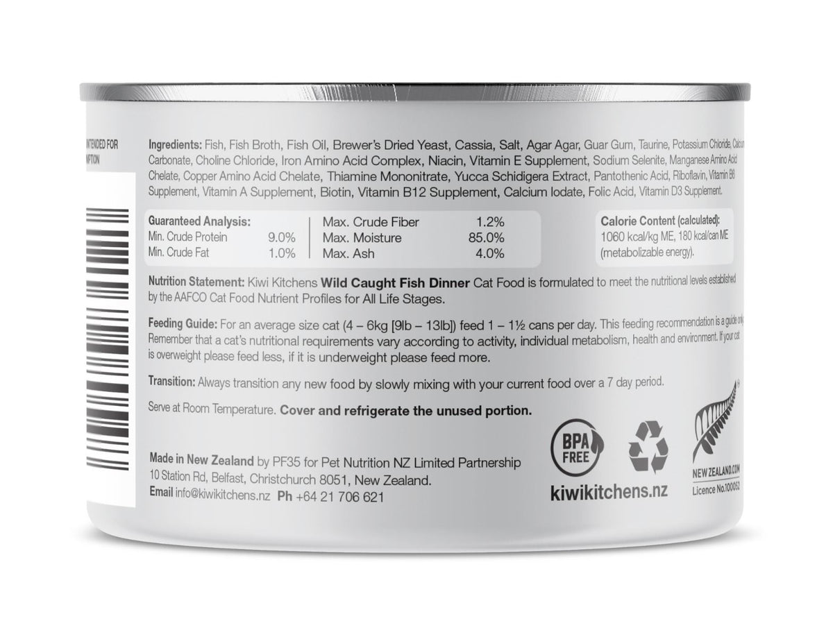 Kiwi Kitchens Wild Caught Fish Dinner Canned Wet Cat Food
