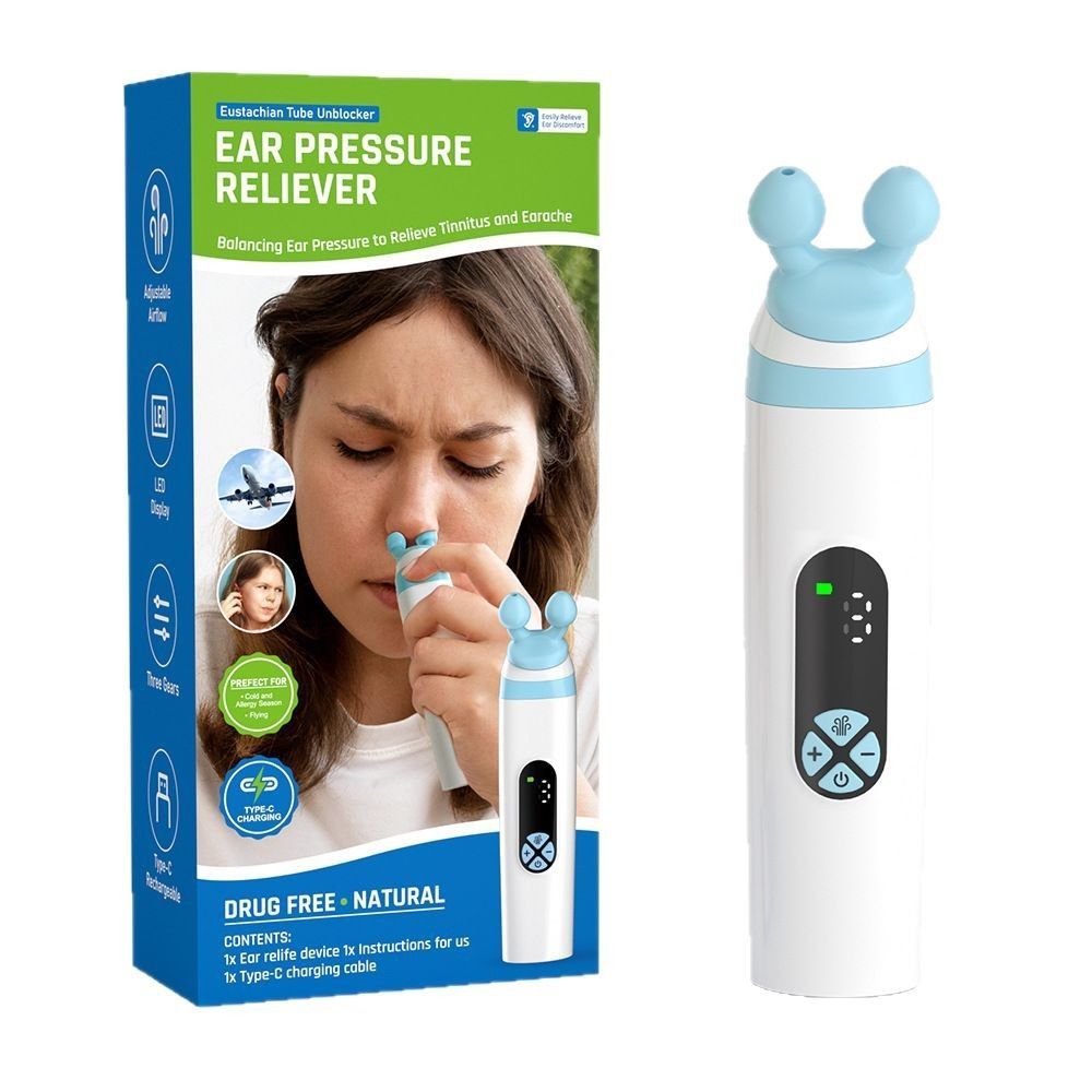 Ear Pressure Relief Device Eustachian Tube Blower Balanced Ear Pressure Improve Tinnitus for Airplane Travel