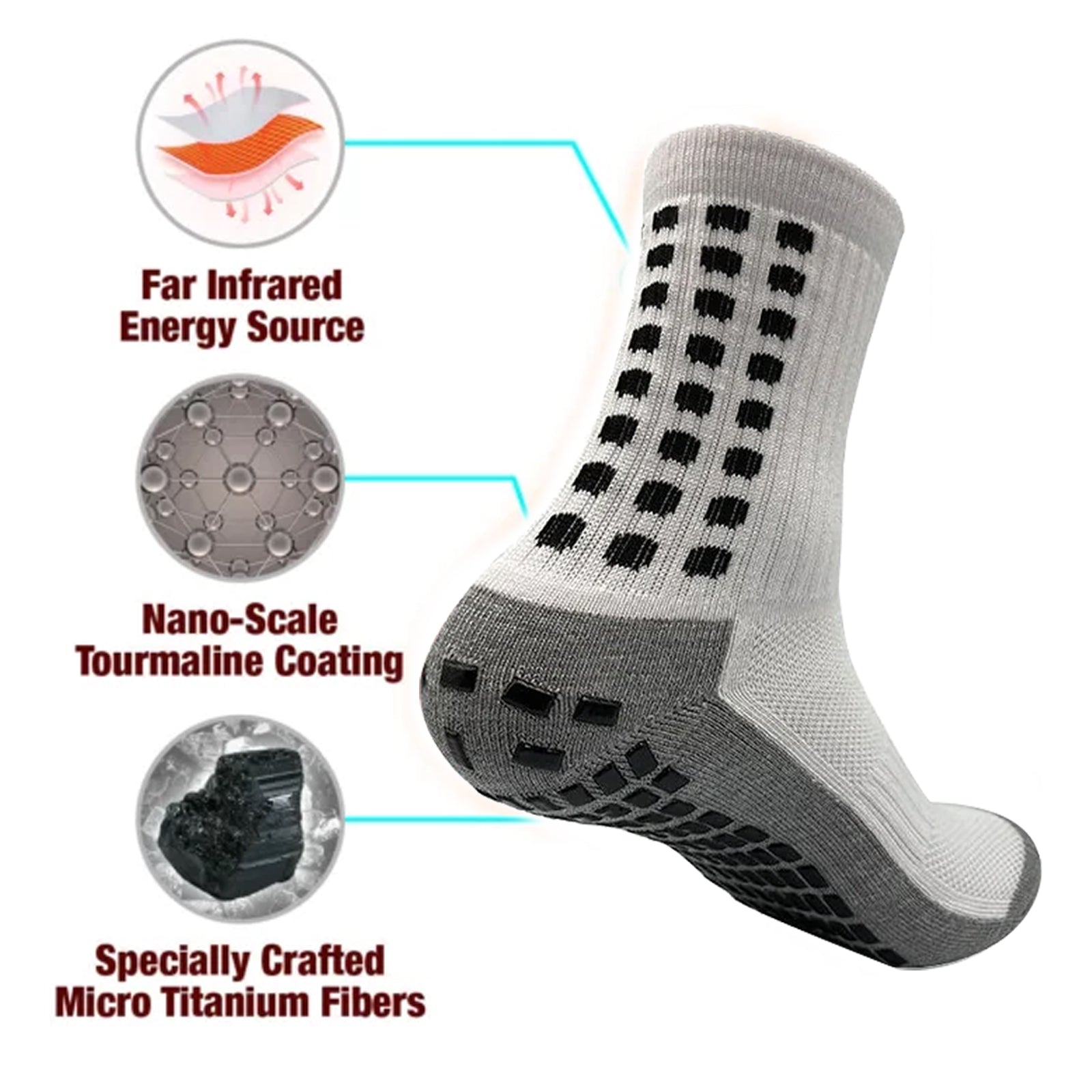 Boost Height and Comfort with Ionic Body Socks, Breathable Warm Footwear ,1 pair