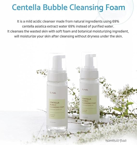 IUNIK Centella Bubble Foaming Vegan Facial Cleanser