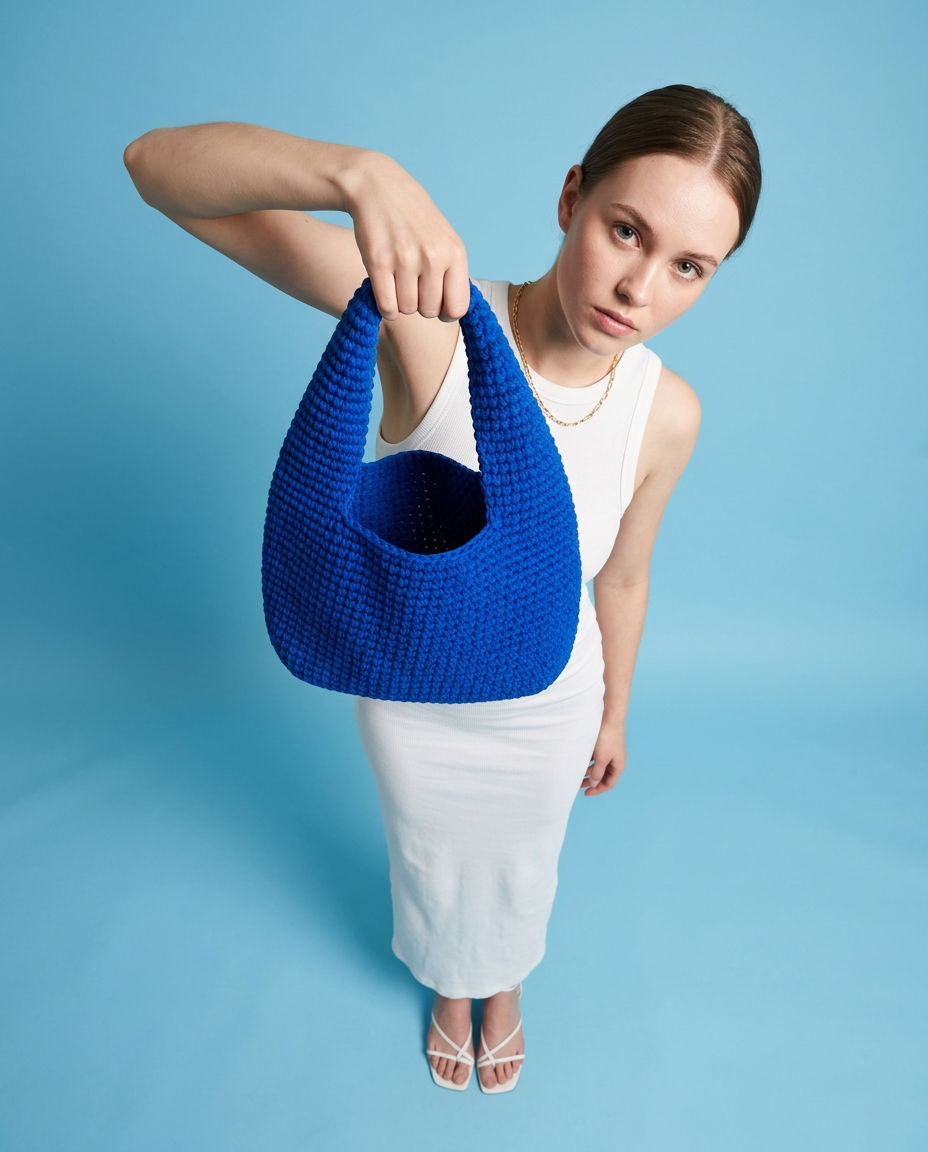 Hush and Stitch Blue Medium Donut Bag