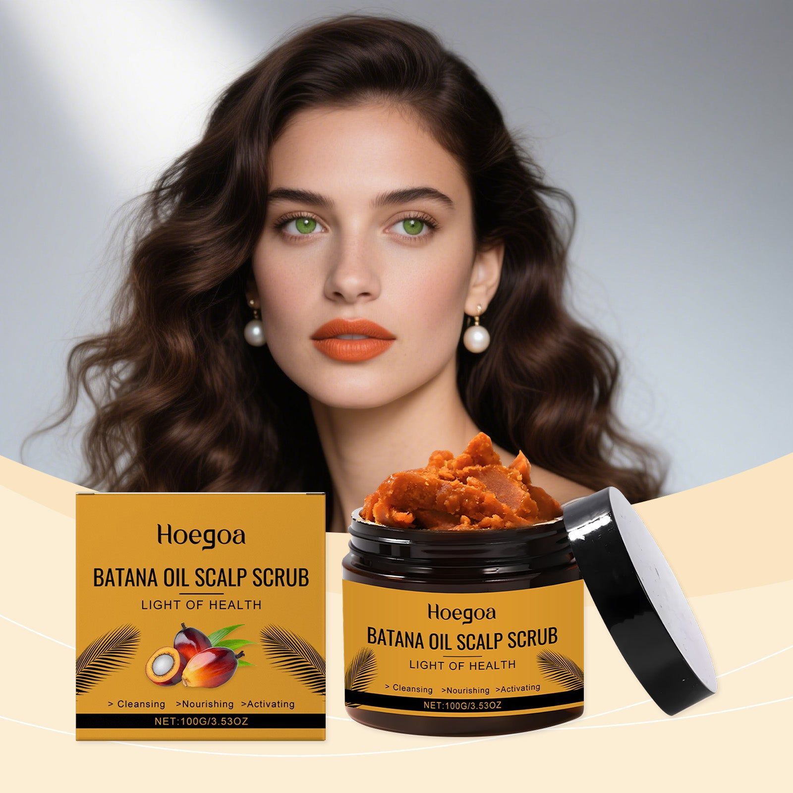 Batana Hair Scrub, Hair Care for Scalp Detox, Frizz Control, Smooth & Light ,100g