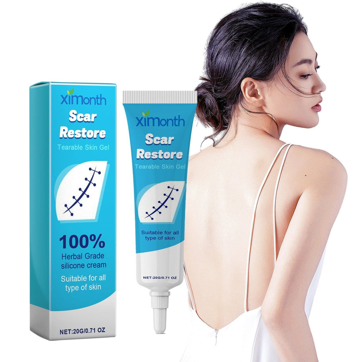 Moisturize Scars Fast, Repair Skin, Fade Scar Gel, Gentle, Non-Greasy, Smooth Skin ,20g