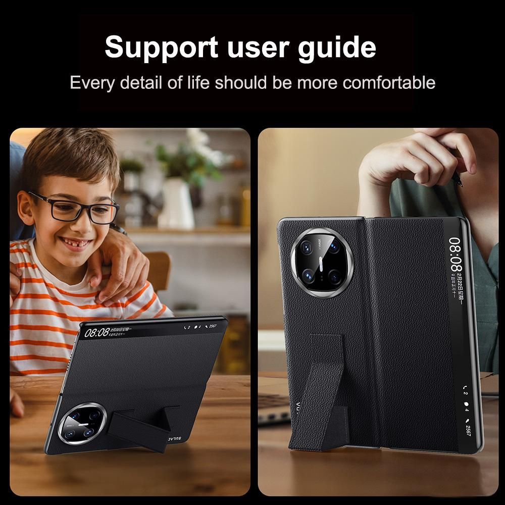Smart View Window Leather Phone Case For Huawei Mate X6