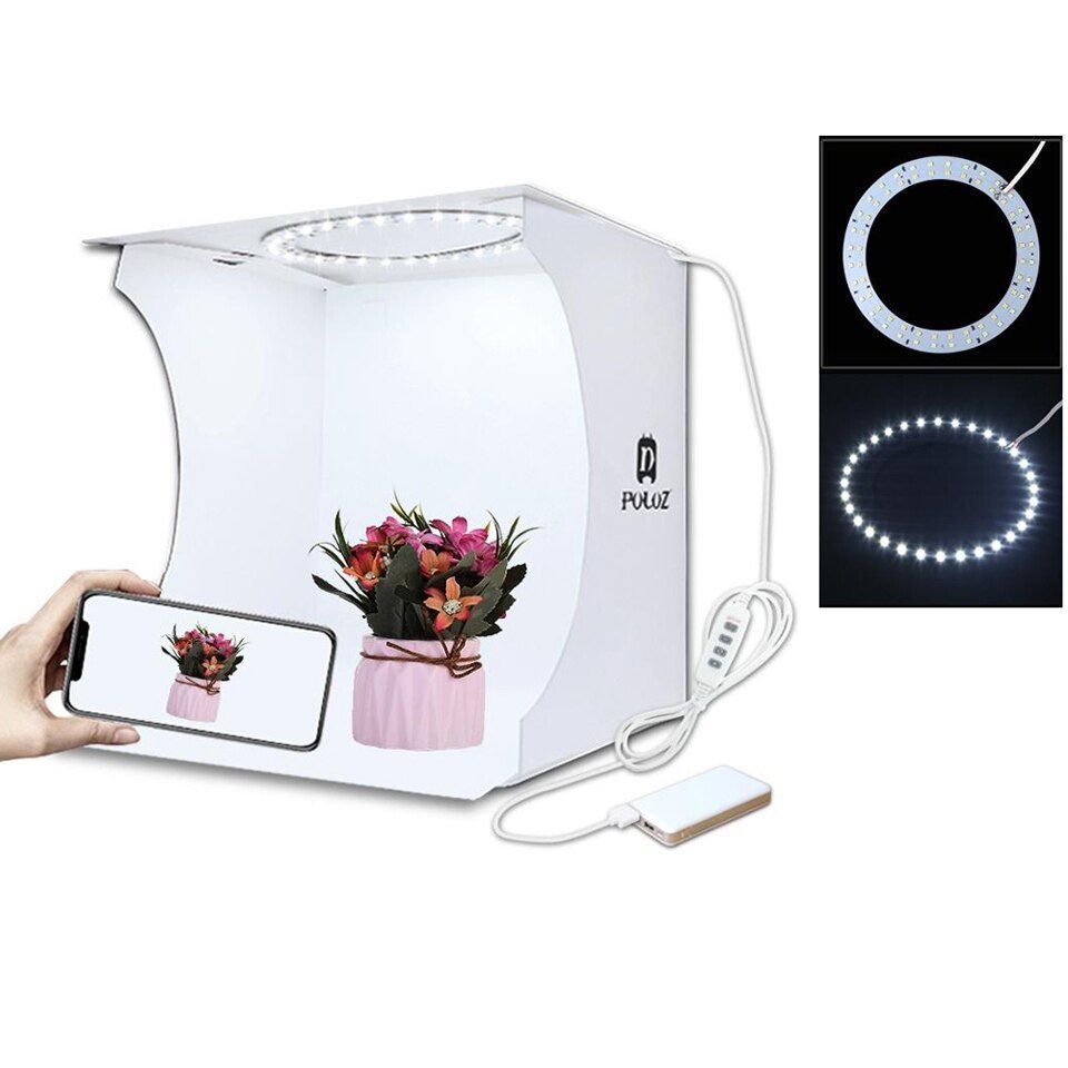 Mini folding photo box, light kit for studio photography, diffuse photo box kit