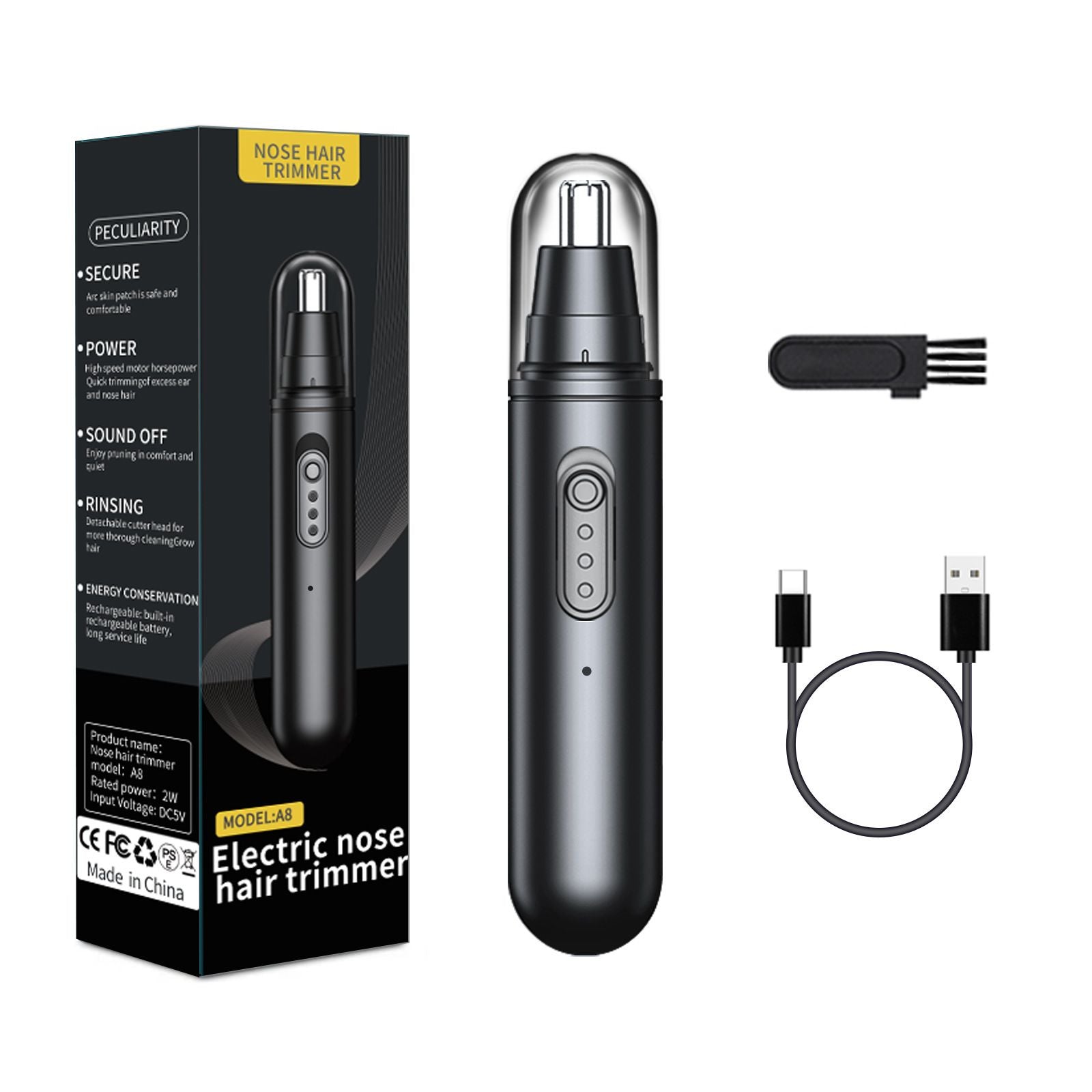 A8 2-in-1 Nose and Ear Hair Trimmer
