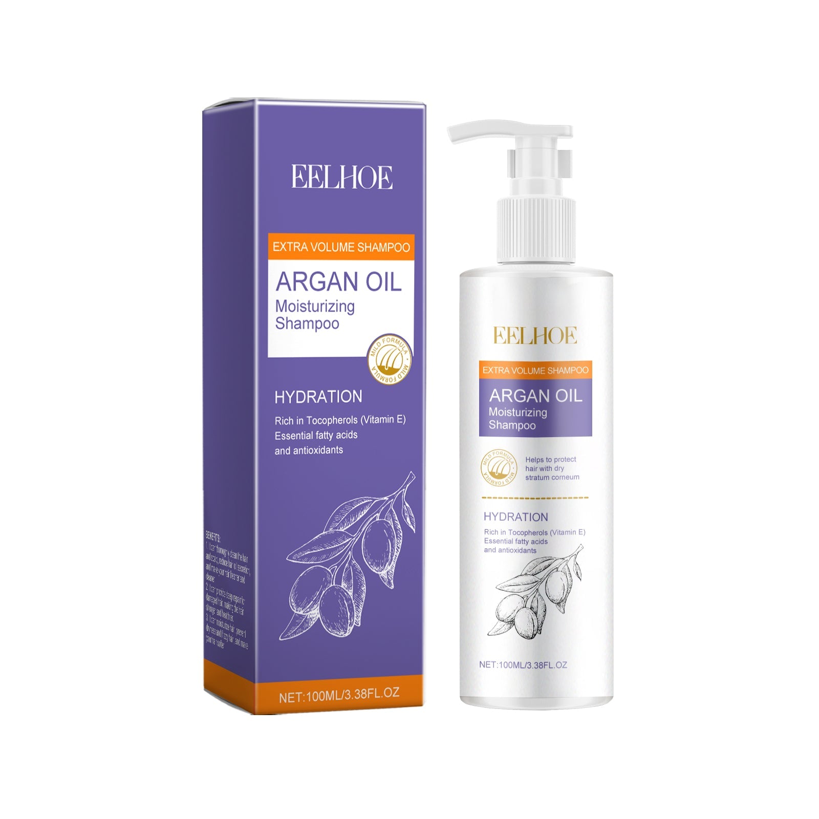 Argan Oil Volumizing Shampoo for Scalp Cleansing, Nourishing, Fluffy, Shiny Hair ,100ml