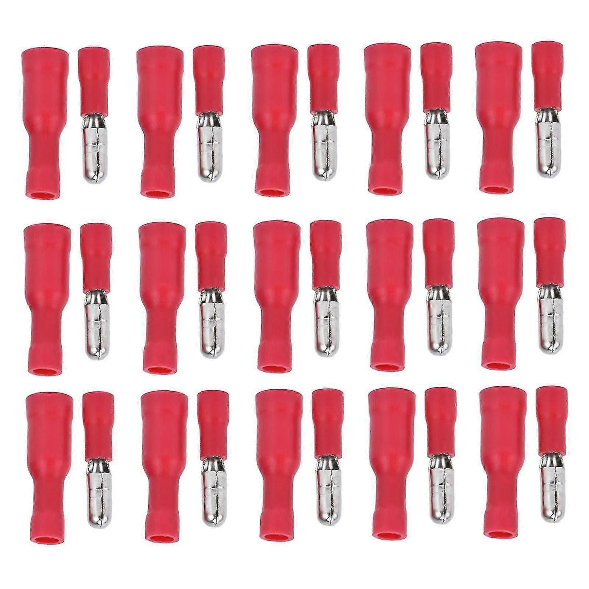 50 Pairs Insulated Wire Terminals Male Female Quick Crimp Butt Connectors For 22?16 Awg