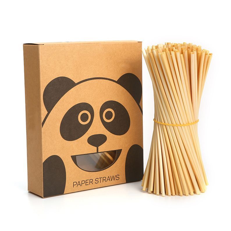 300Pcs Wheat Drink Straws Natural Biodegradable Drinking Straws Party Supplies