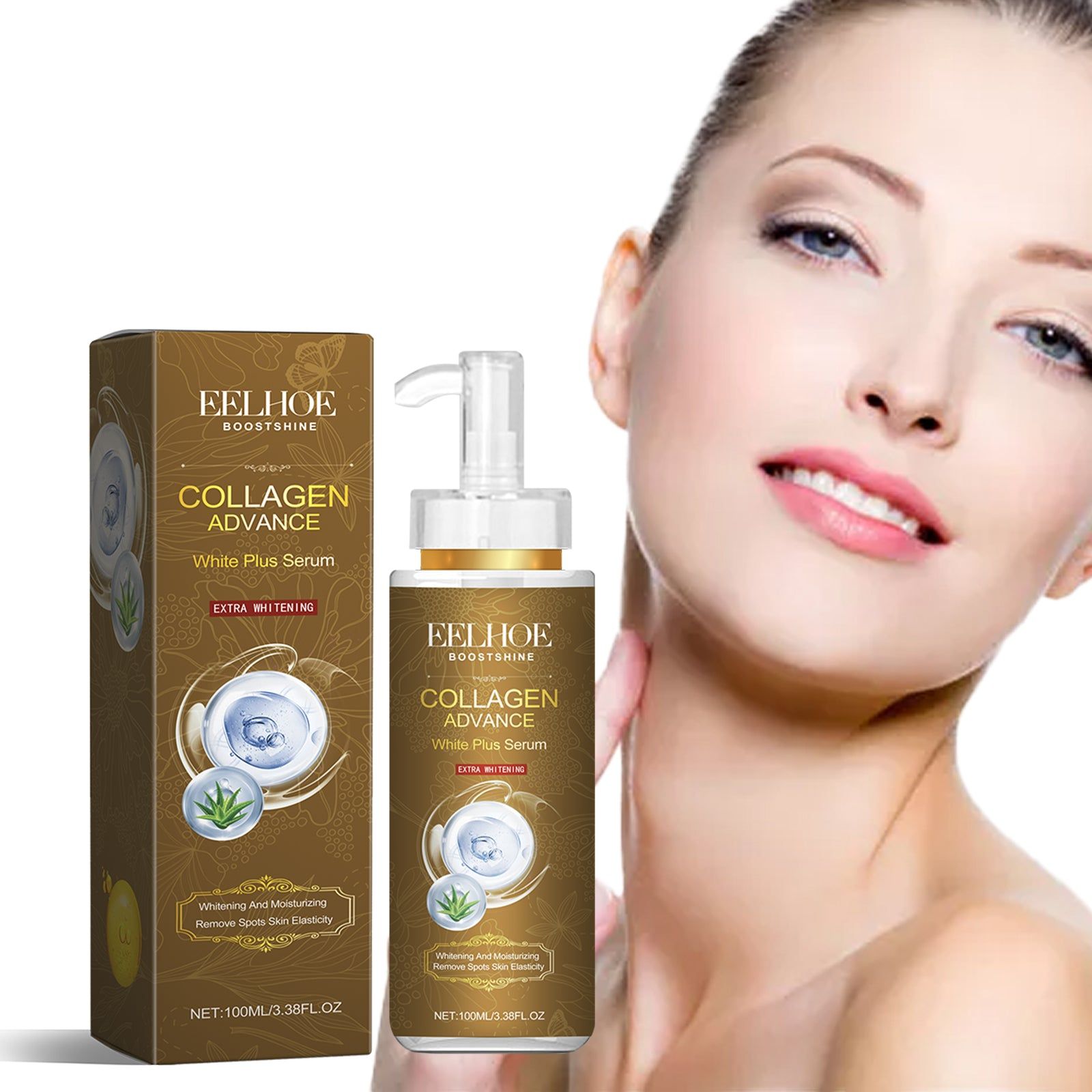 Collagen White Plus Serum, Moisturizing Skin Care, Anti-Wrinkle, Brightening, Youthful Glow ,100ml