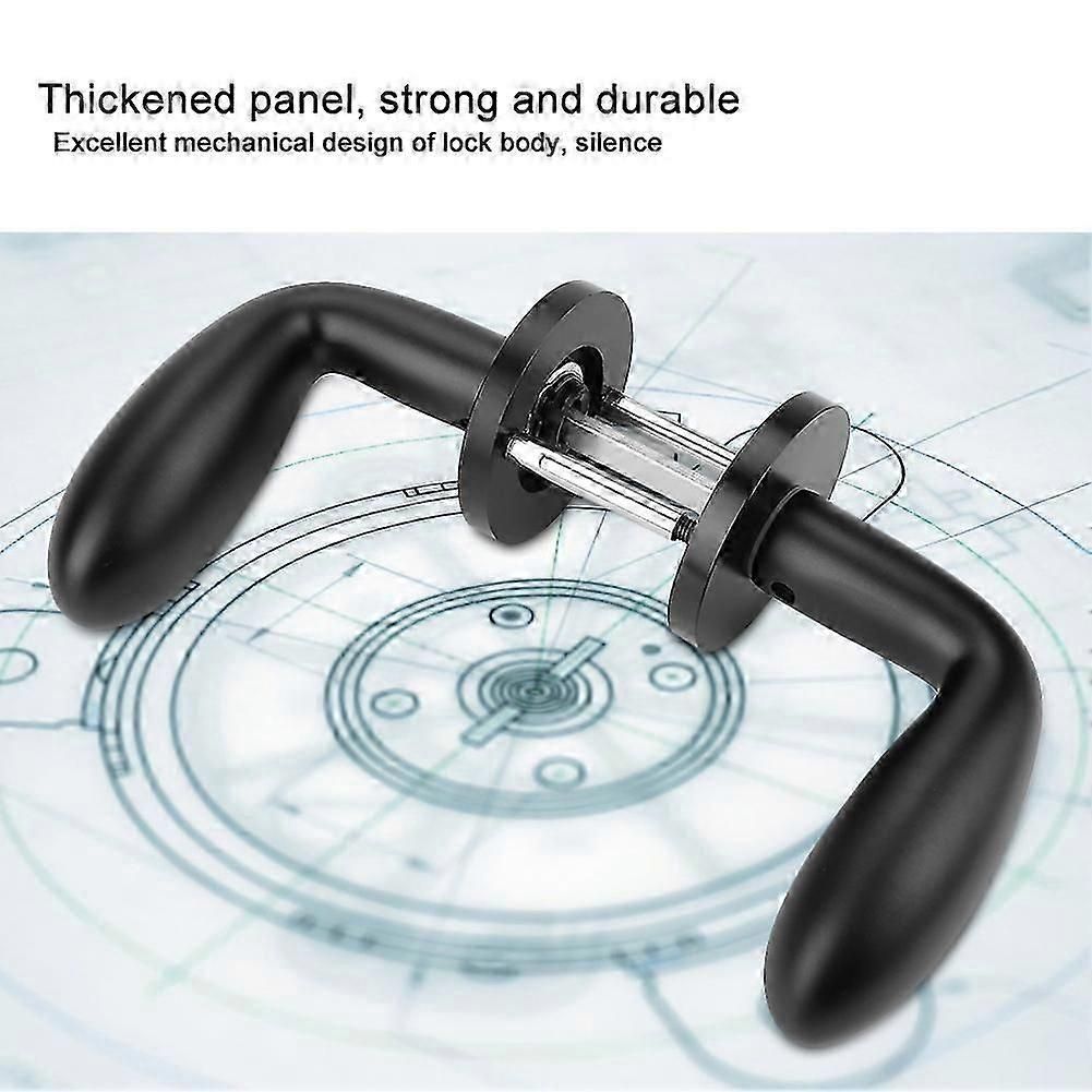 Black Aluminum Door Handle Lock for Indoor Wooden Doors