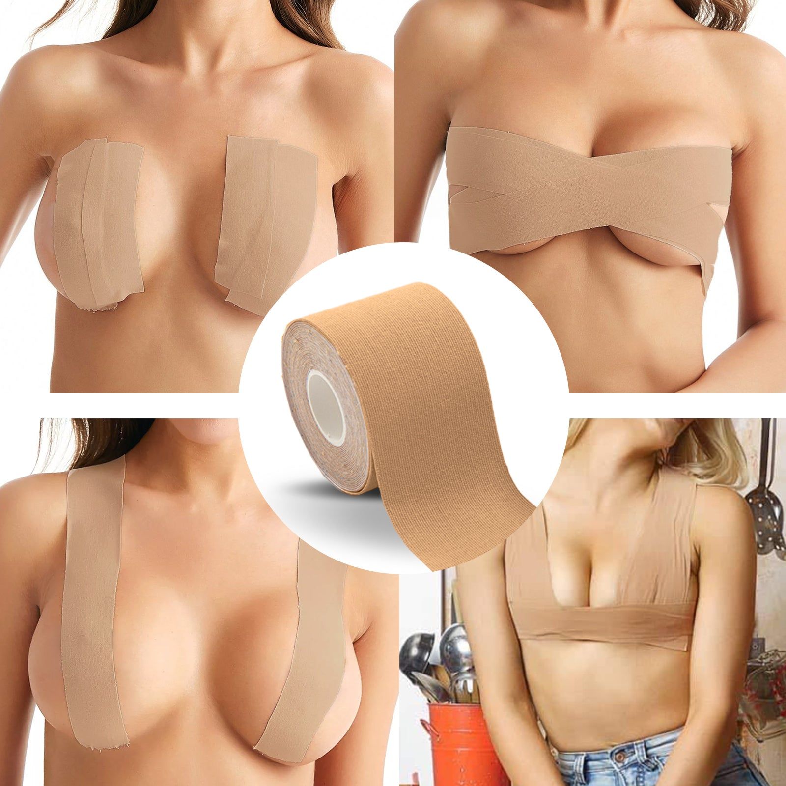 Boob Tape, Chest Lift, Anti-Sagging, Waterproof, Easy to Use, Seamless Support ,1pcs