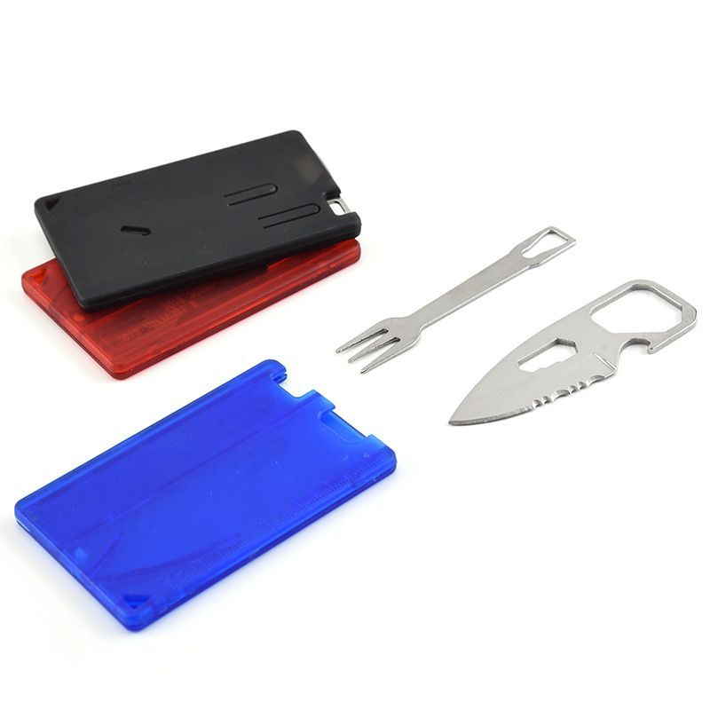 2pcs Mini Cutlery Set Portable Multifunction Tools Outdoor Cutlery Set Tool Card