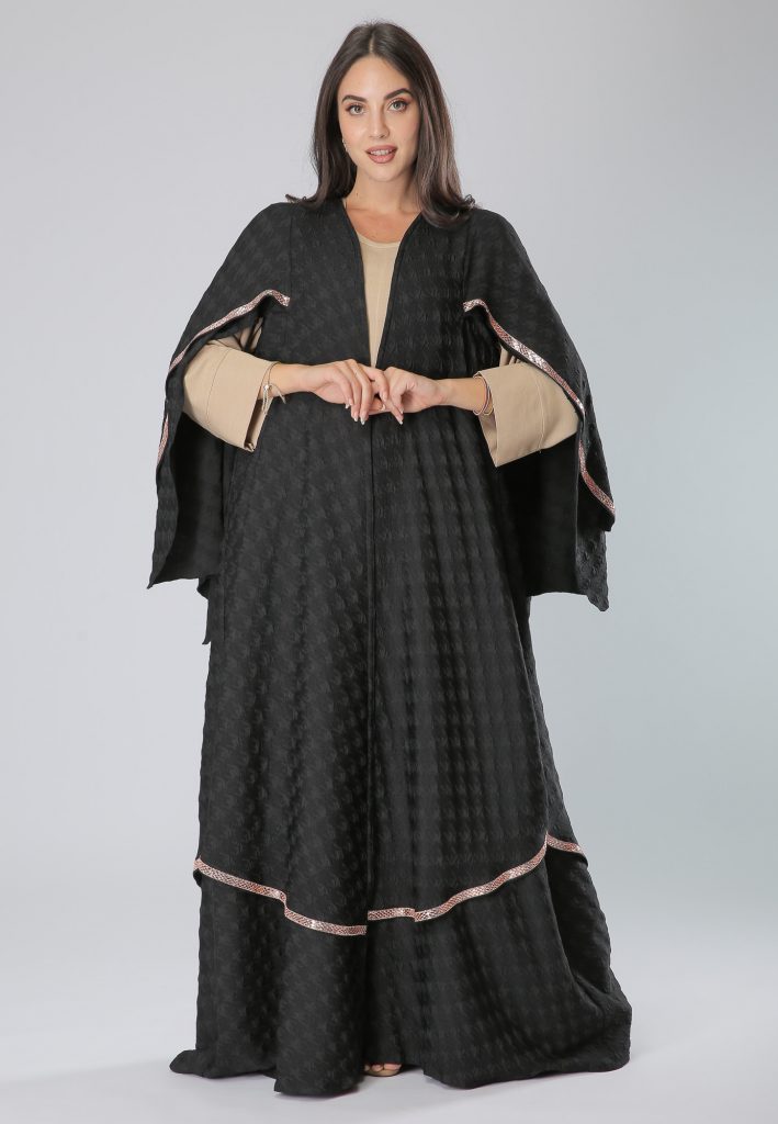 MOiSTREET Batwing Sleeves Flared Abaya