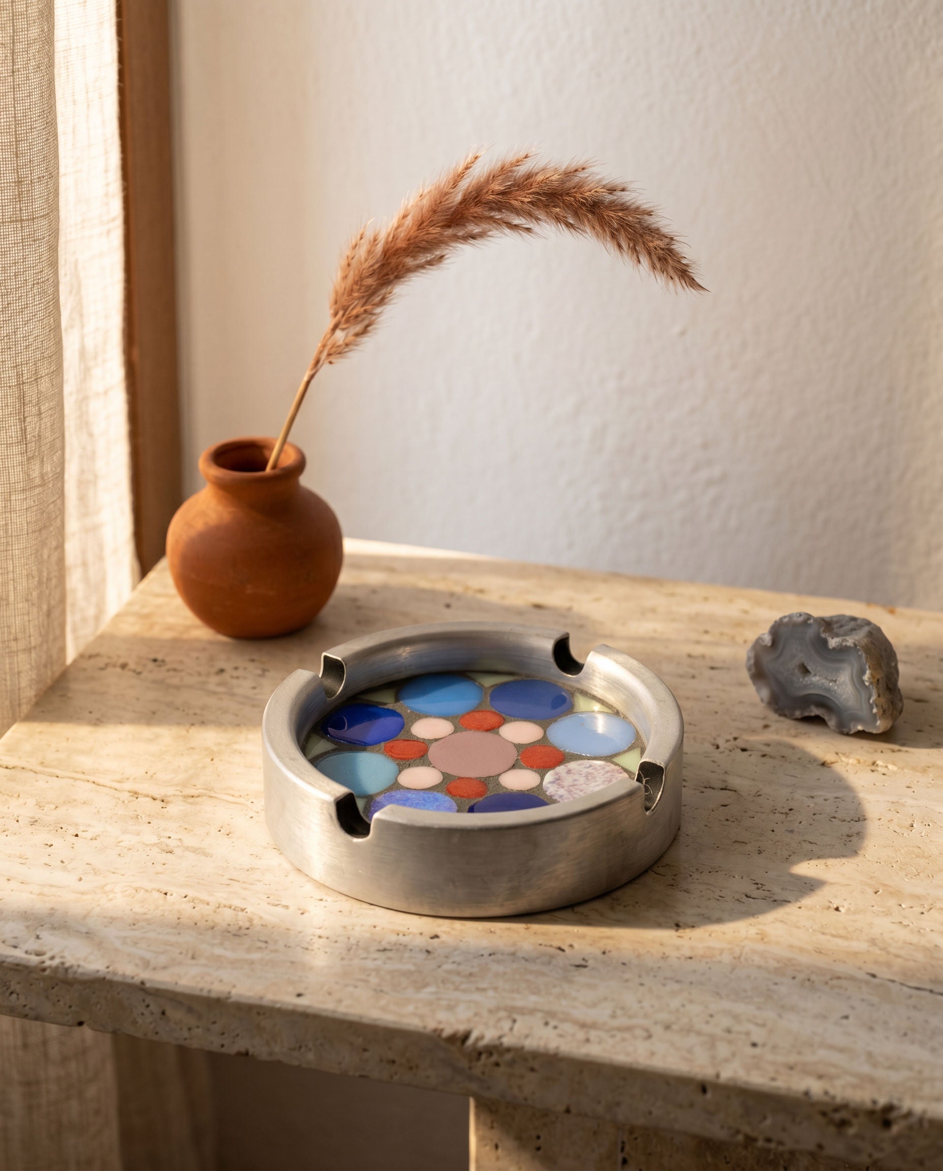 Dana Adada Small Metal Mosaic Ashtray