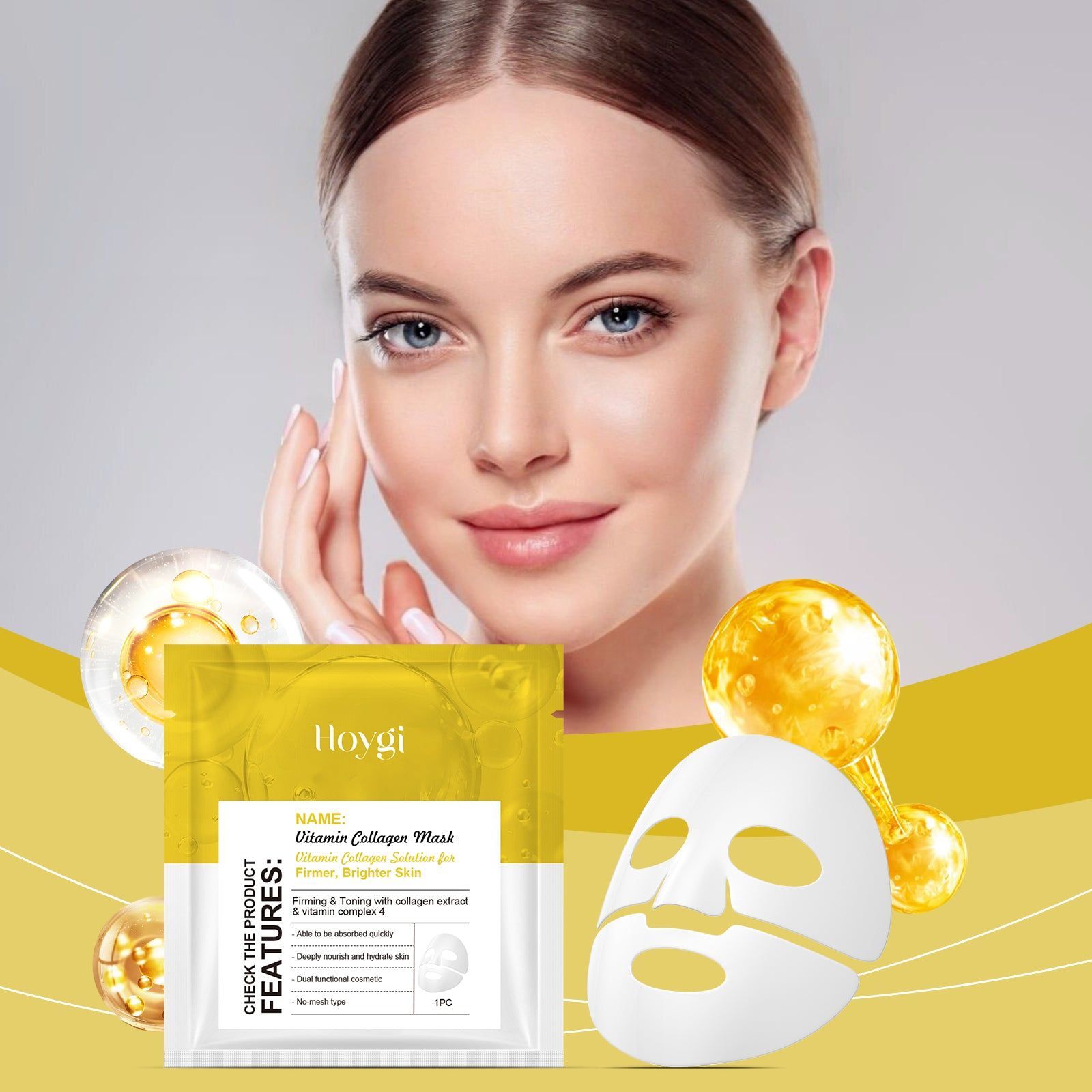 Collagen Facial Mask, Hydrating, Firming, Nourishing, Anti-Aging, Skincare ,1pcs