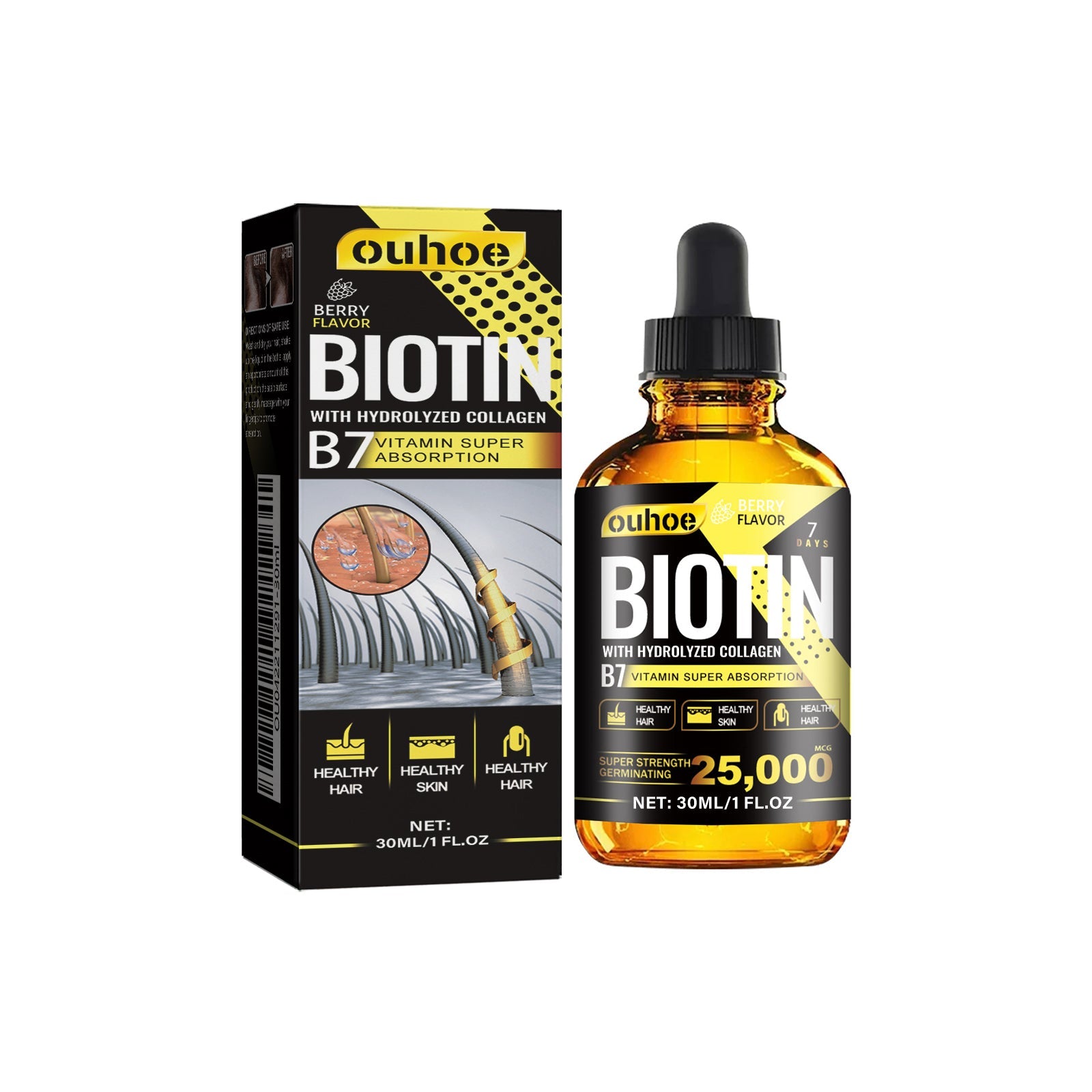 Collagen B7 Hair Growth Serum, Anti-Hair Loss, Nourishing Essential Oil ,30ml