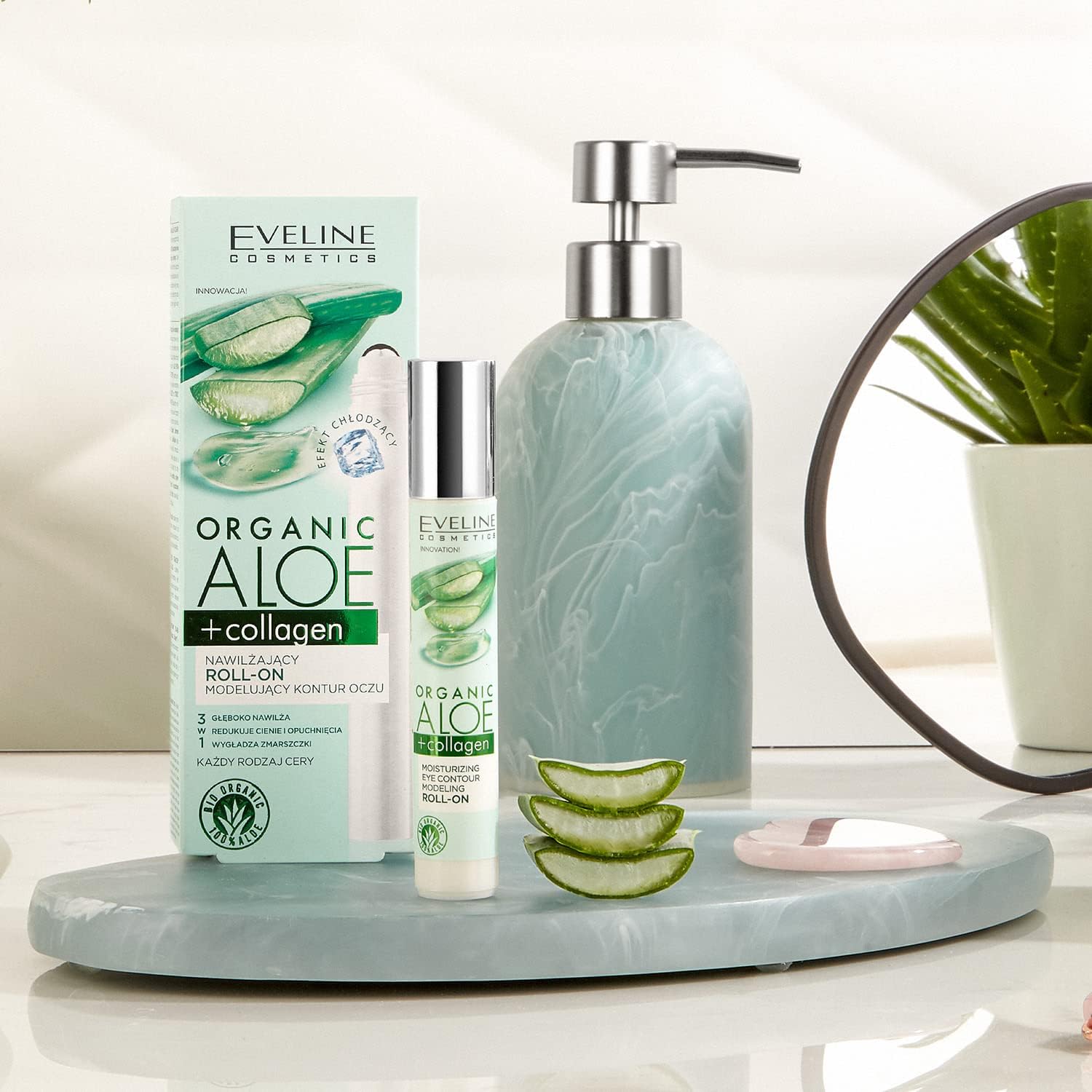 Ev Org Aloe+collag Moist.roll-on Eye Cont Model 15ml