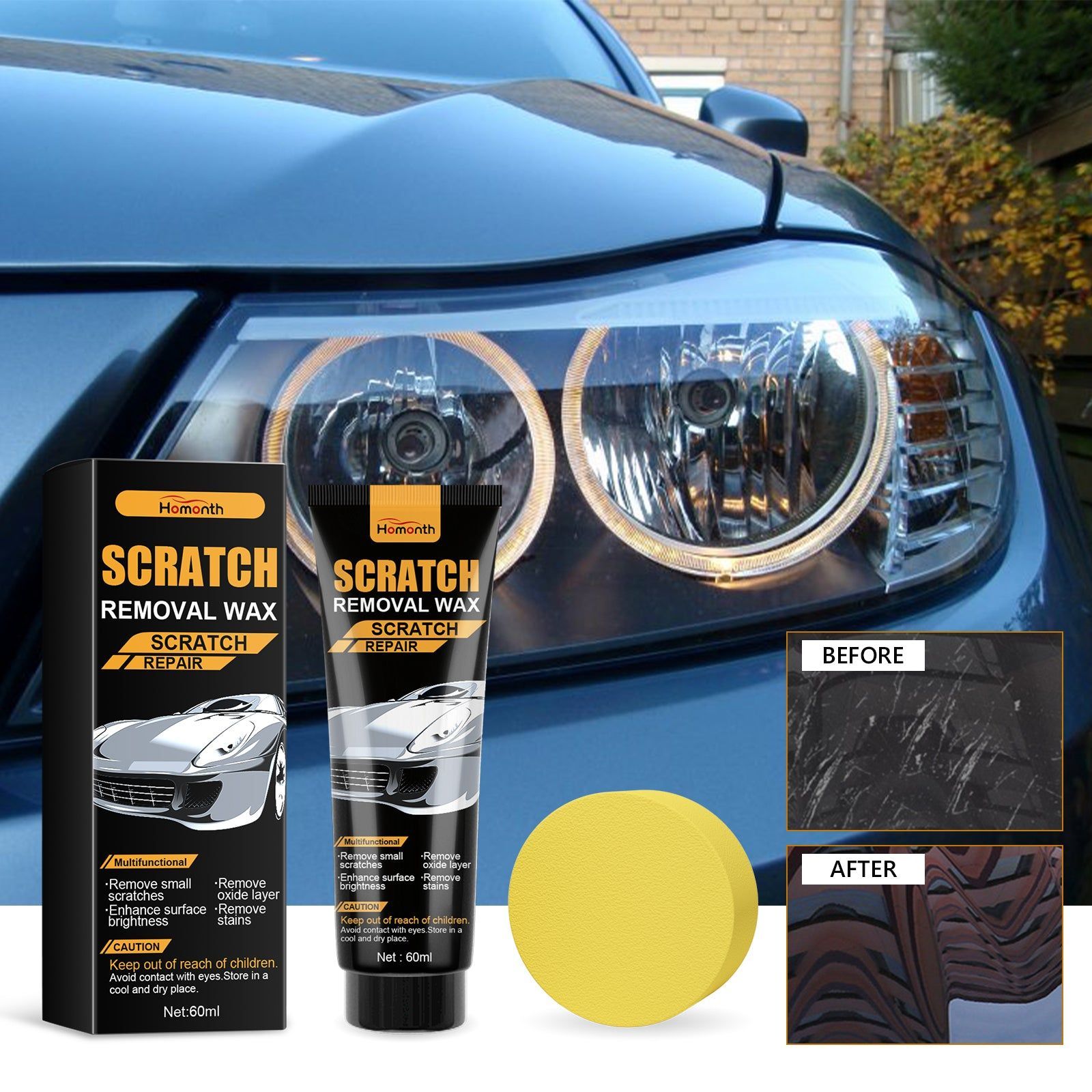 Car Scratch Repair Cream, Polishing Coating for Car Paint, Scratch & Damage Repair ,1set