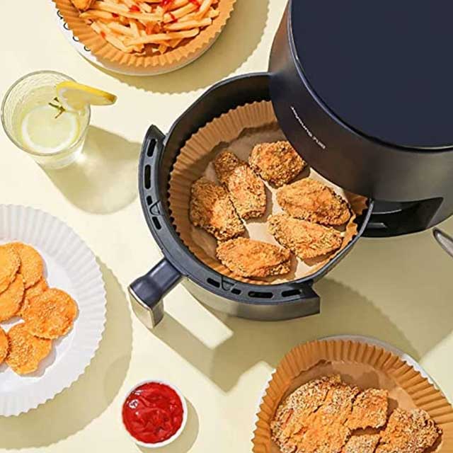 Air Fryer Parchment Paper - 50 Sheets (20x4.5cm) for Easy Cooking & Clean-Up, Non-Stick & Heat Resistant