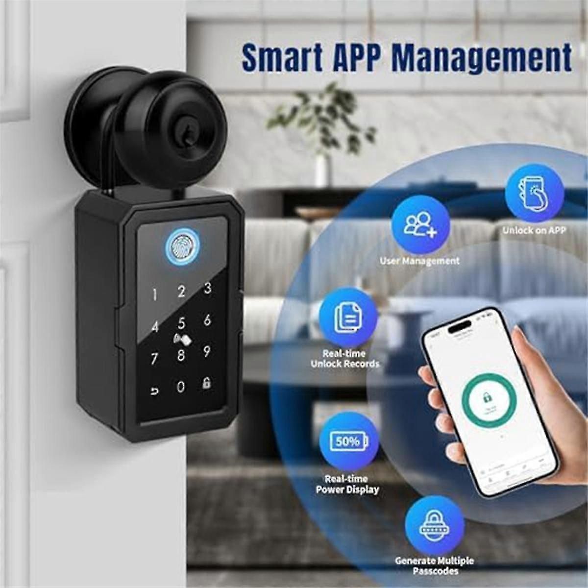 Smartkey Lock Box, Home Key Wireless Smartlock Box, Electronic Key Box App Digital Code Bluetooth Key Safe For Host zxin